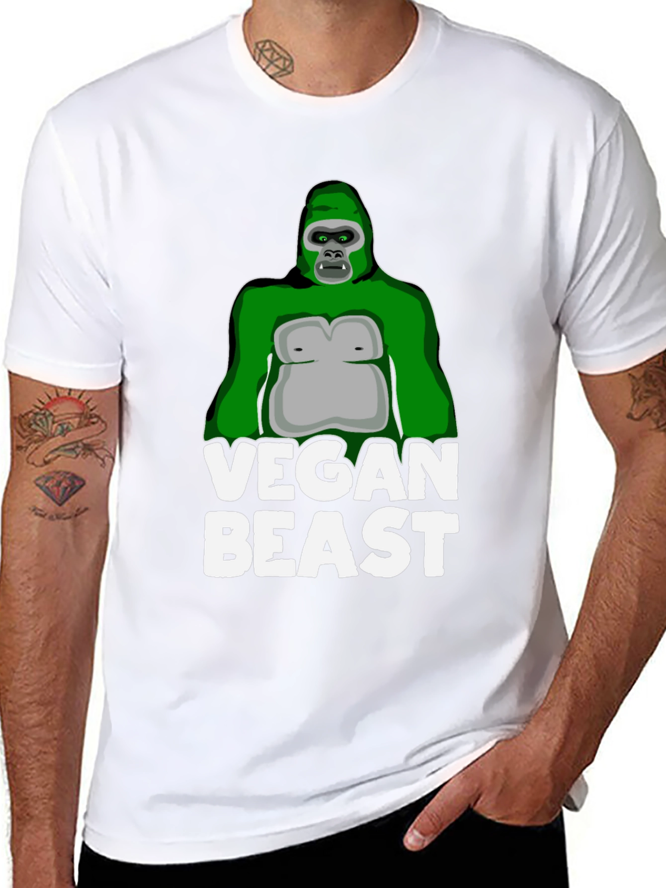 Camiseta Negra Vegan Beast para Hombre