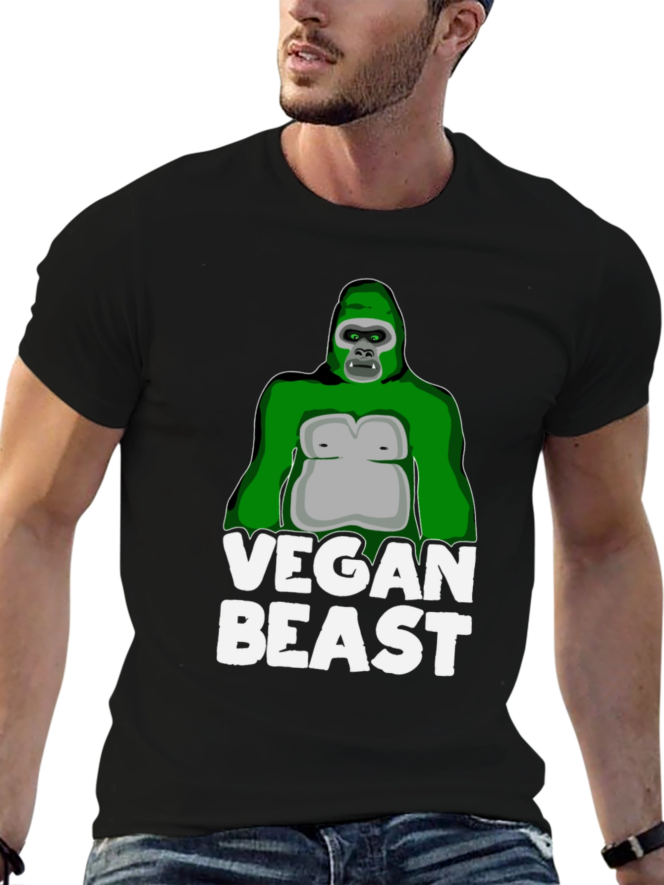 Camiseta Negra Vegan Beast para Hombre