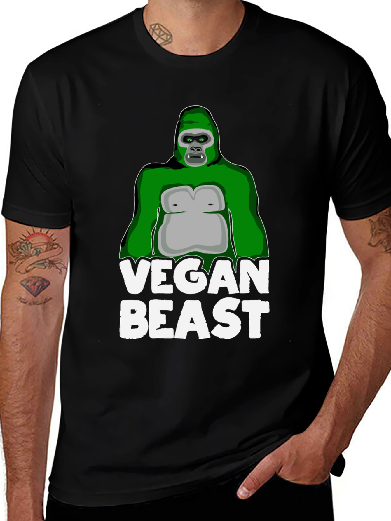 Camiseta Negra Vegan Beast para Hombre