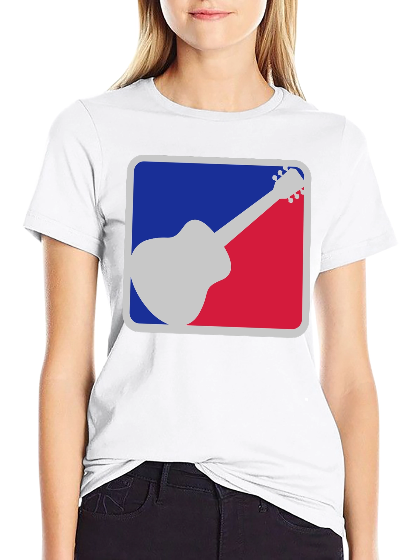 Camiseta Negra Guitarra Estilo MLB