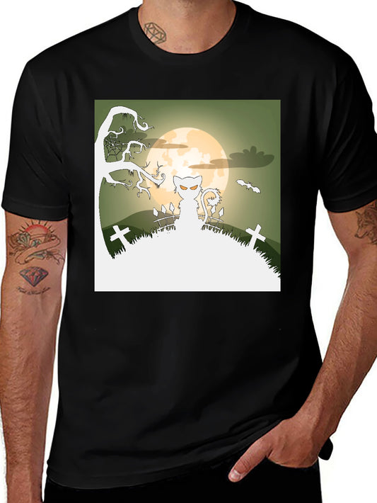 Camiseta Halloween Gato Fantasma
