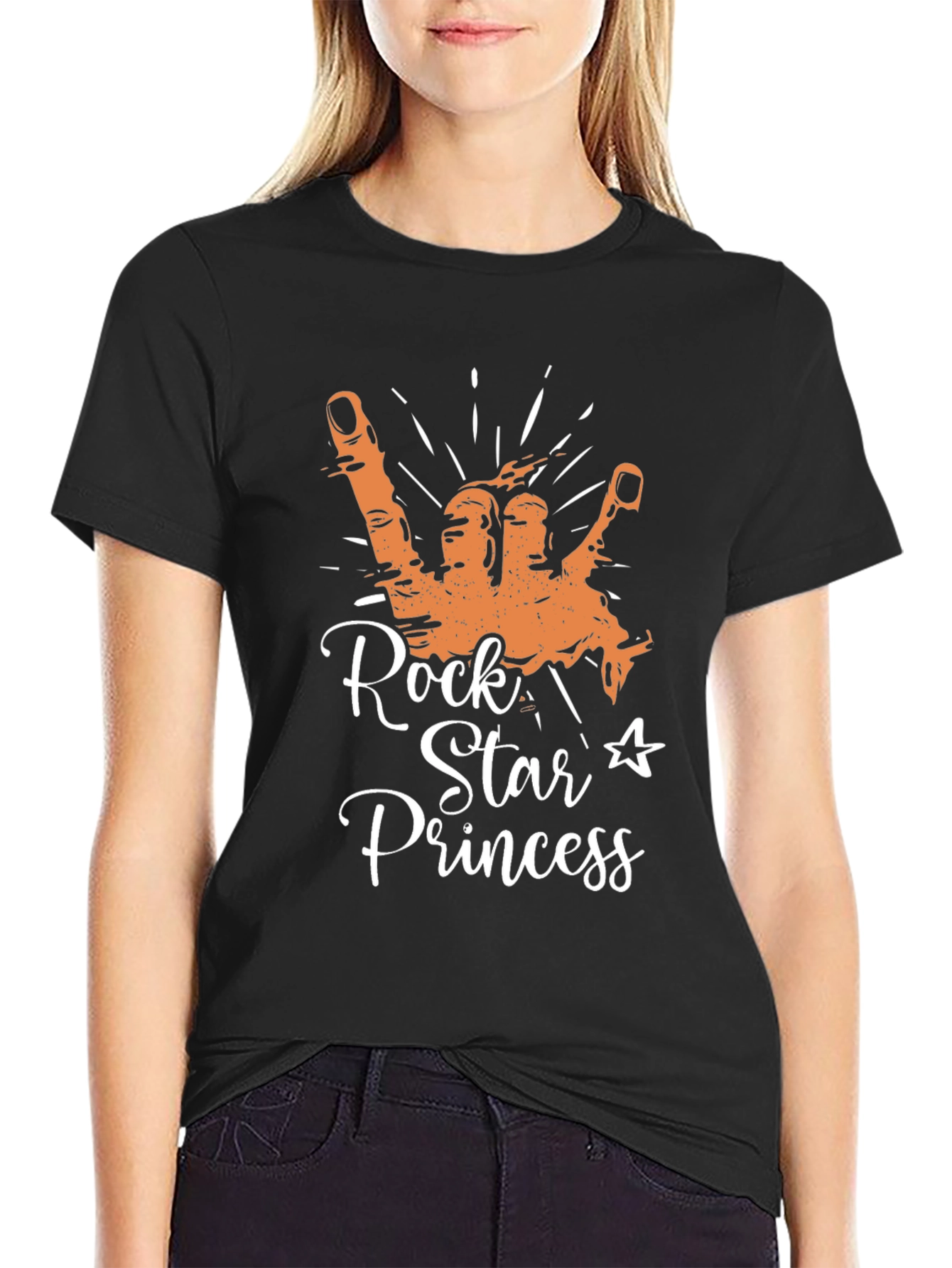 Camiseta Negra Rock Star Princess