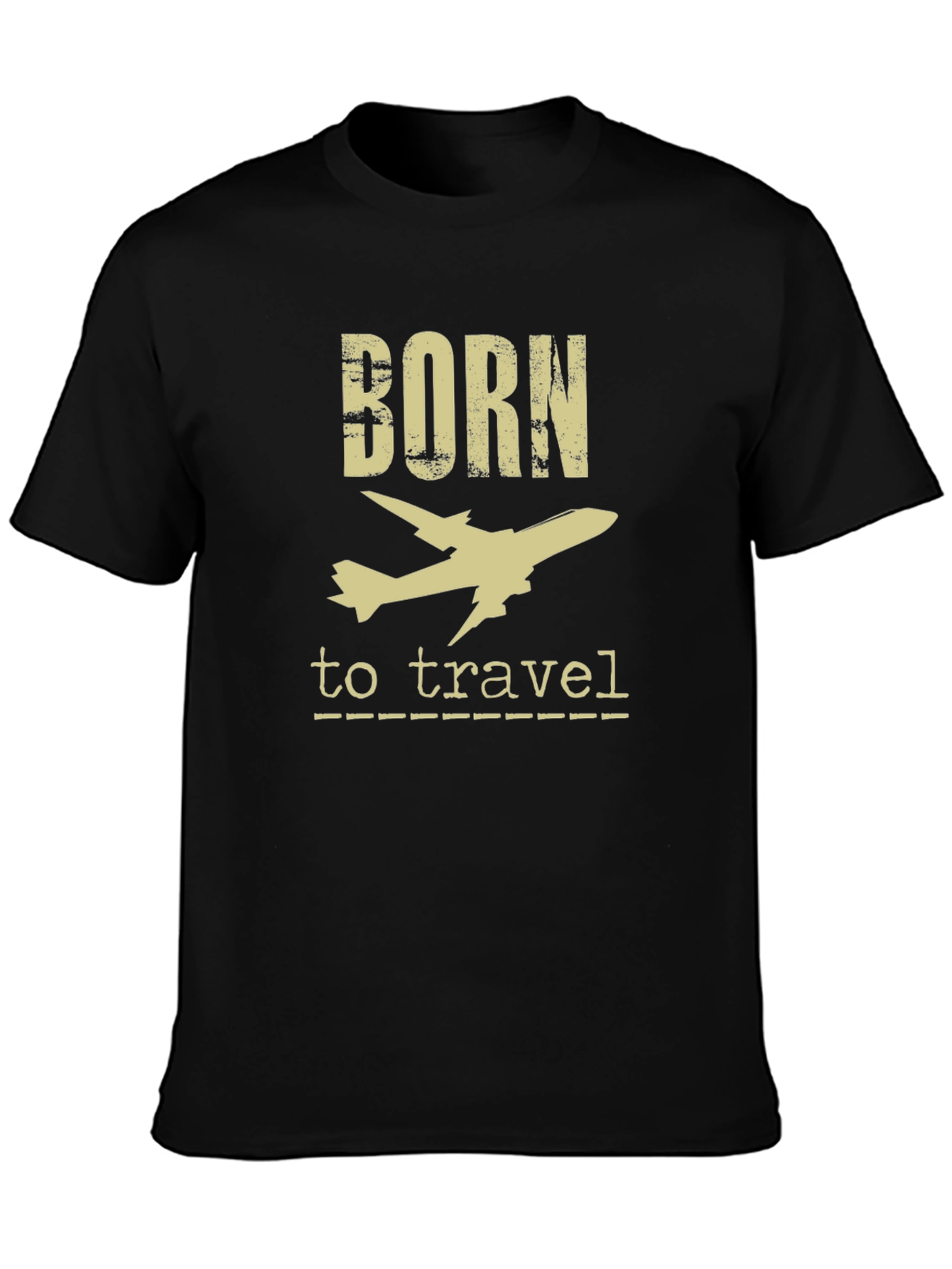 Camiseta Negra Born to Travel para Aventureros