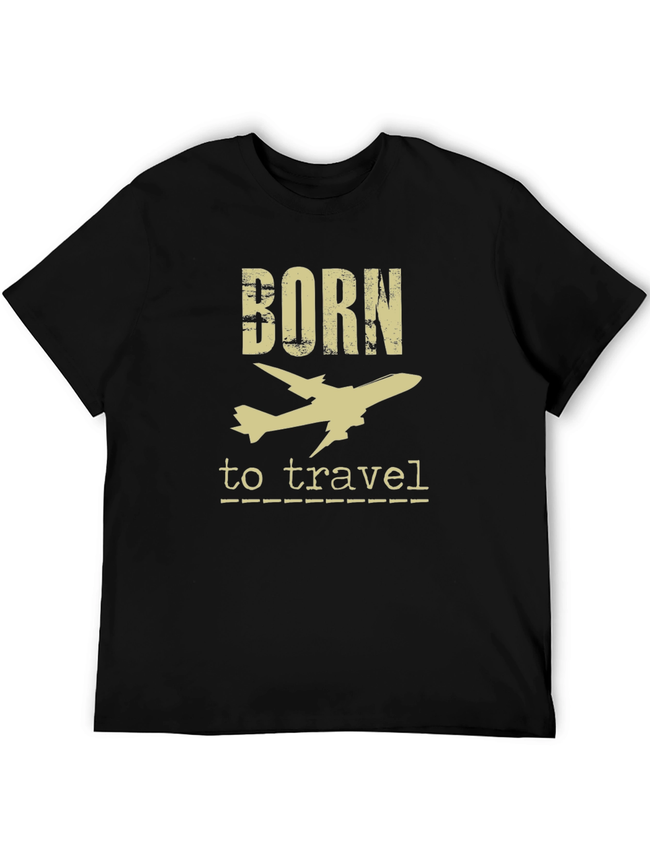Camiseta Negra Born to Travel para Aventureros