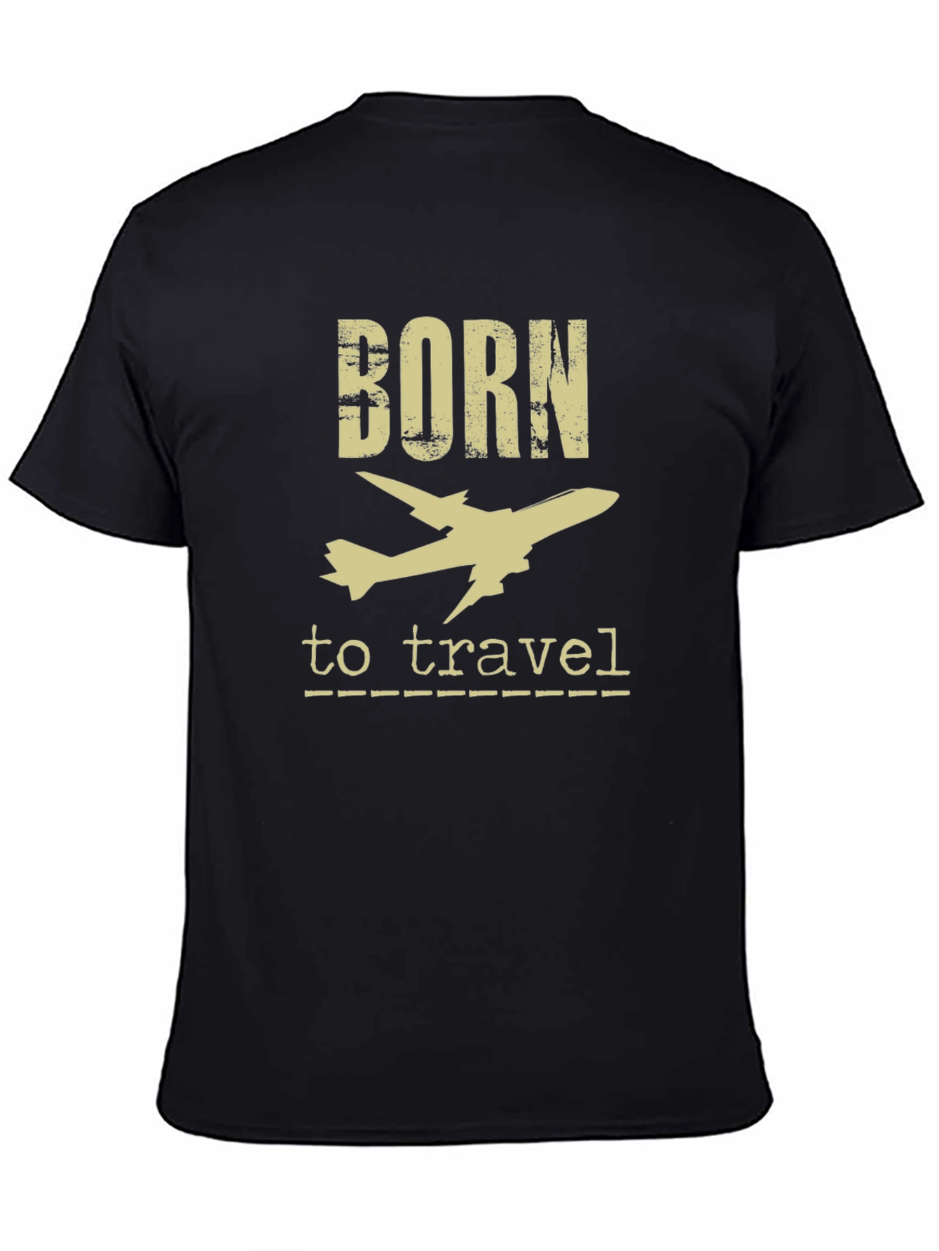 Camiseta Negra Born to Travel para Aventureros
