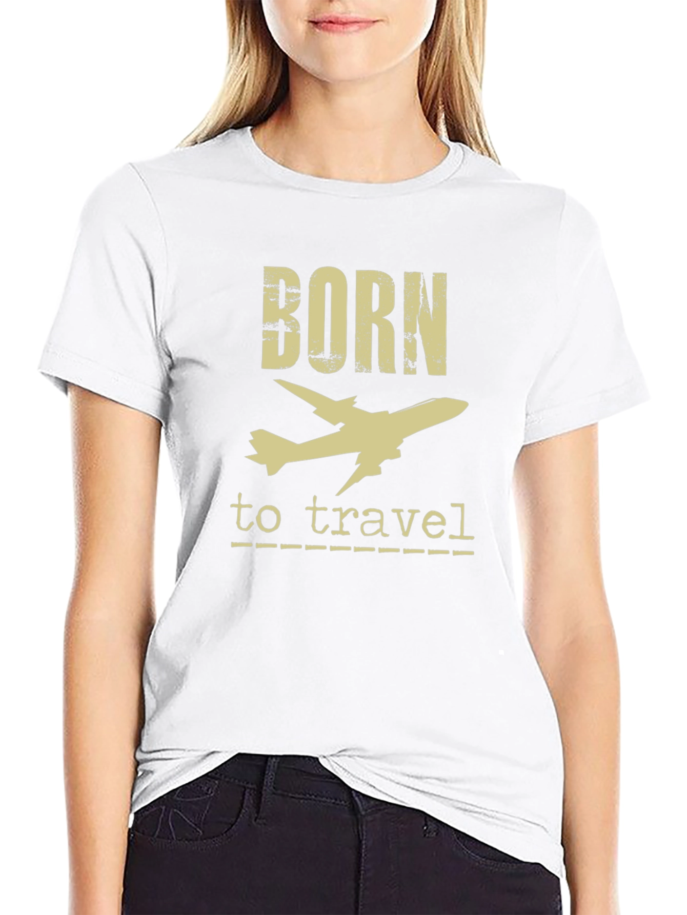 Camiseta Negra Born to Travel para Aventureros