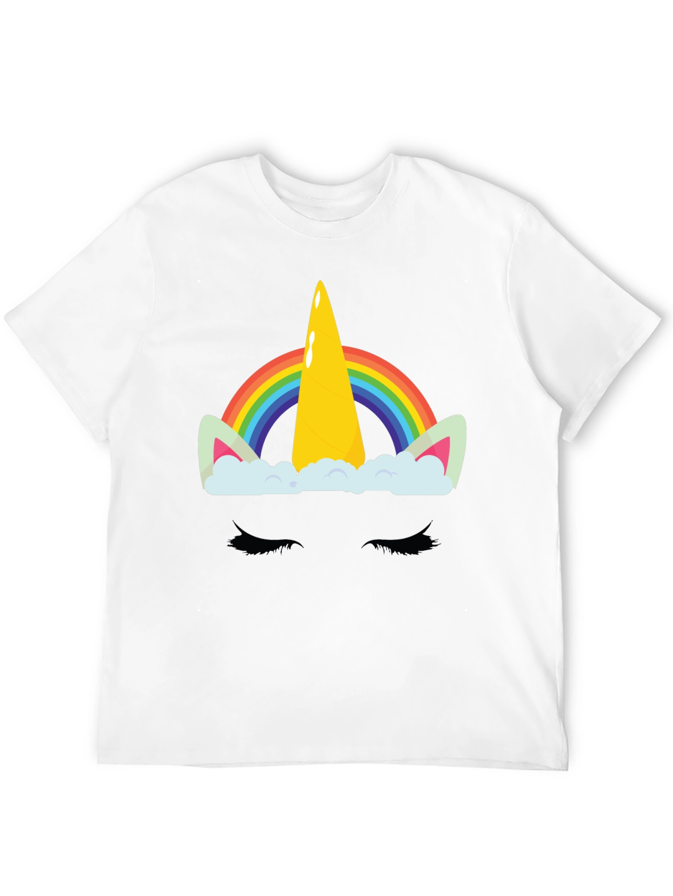 Camiseta Negra Unicornio Arcoíris