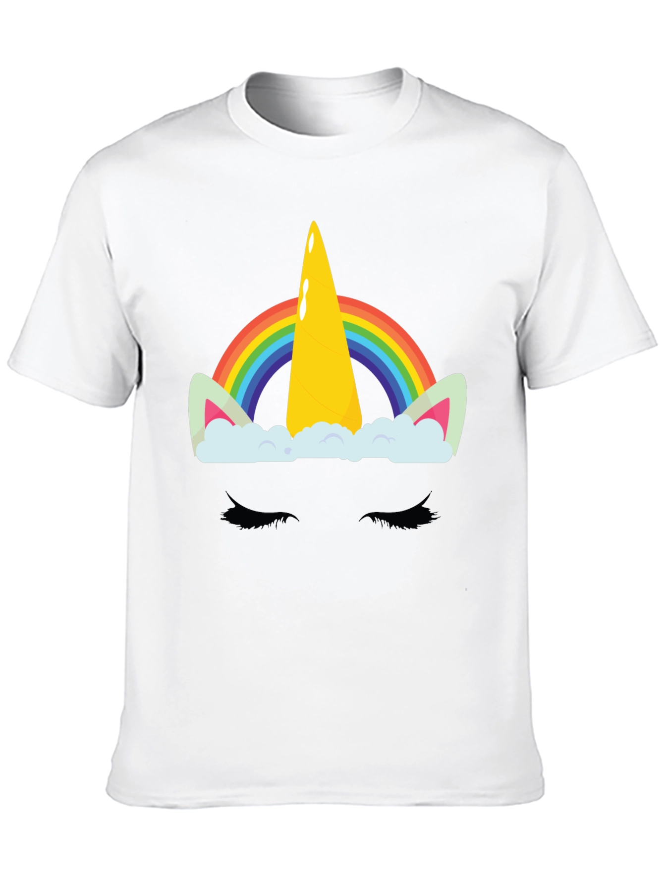 Camiseta Negra Unicornio Arcoíris