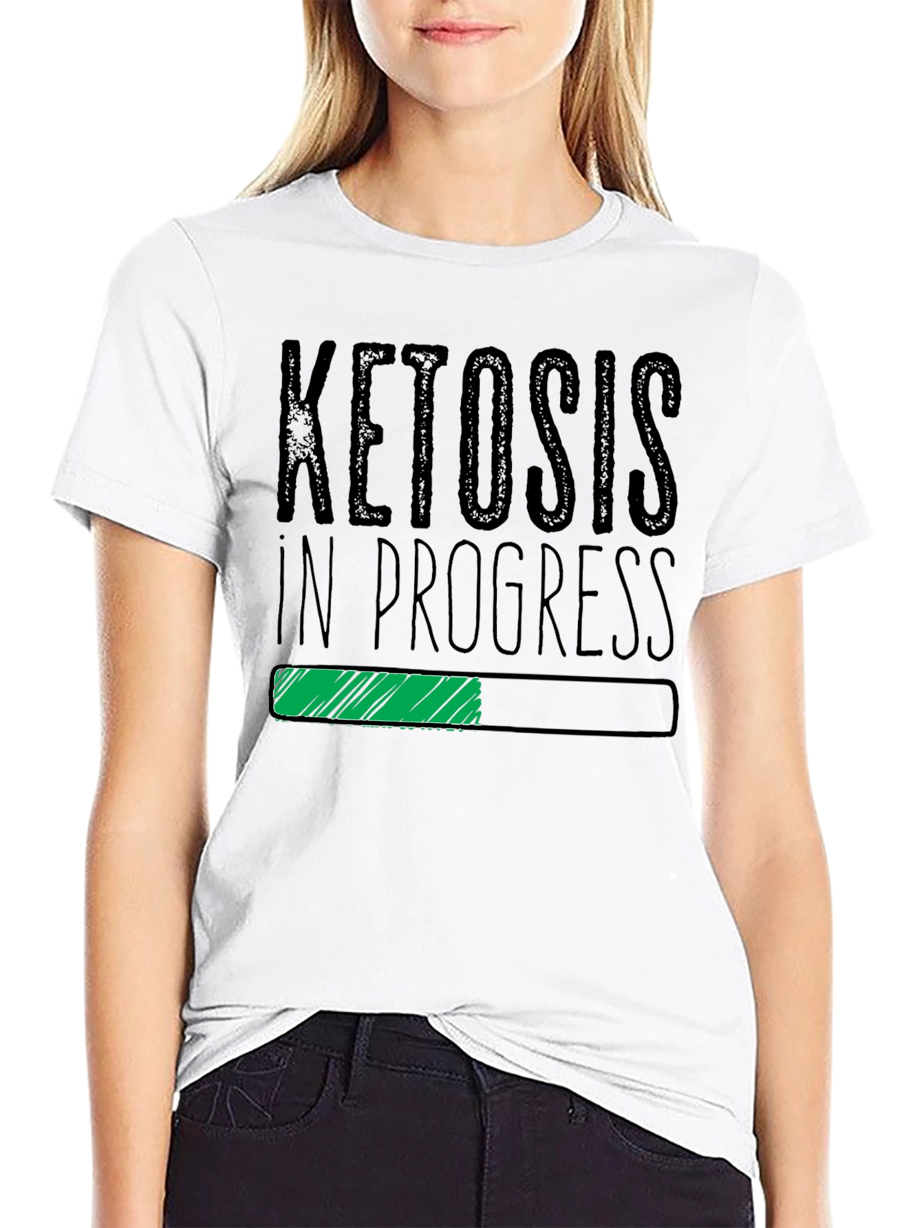 Camiseta Hombre Negra Ketosis In Progress