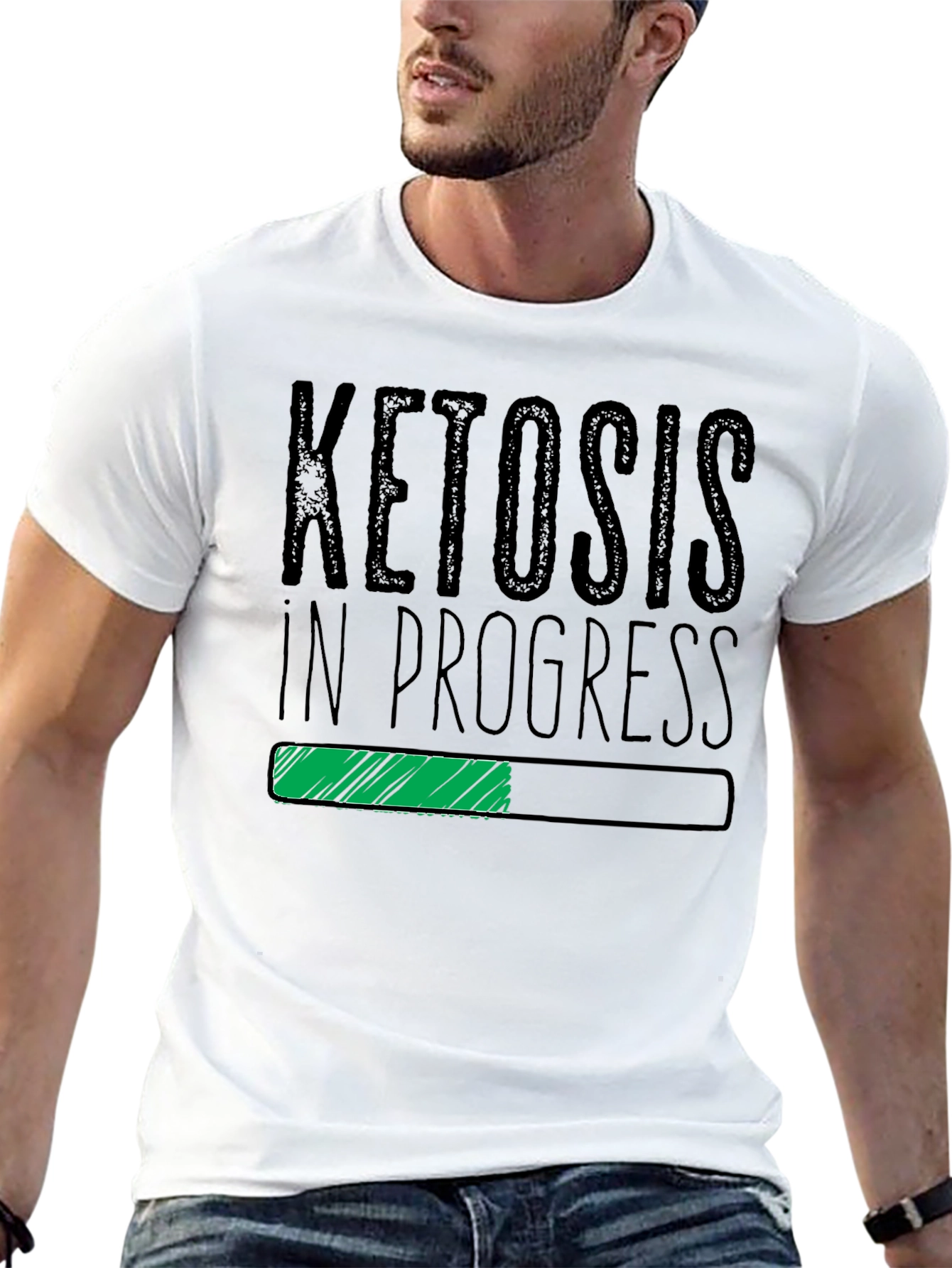 Camiseta Hombre Negra Ketosis In Progress
