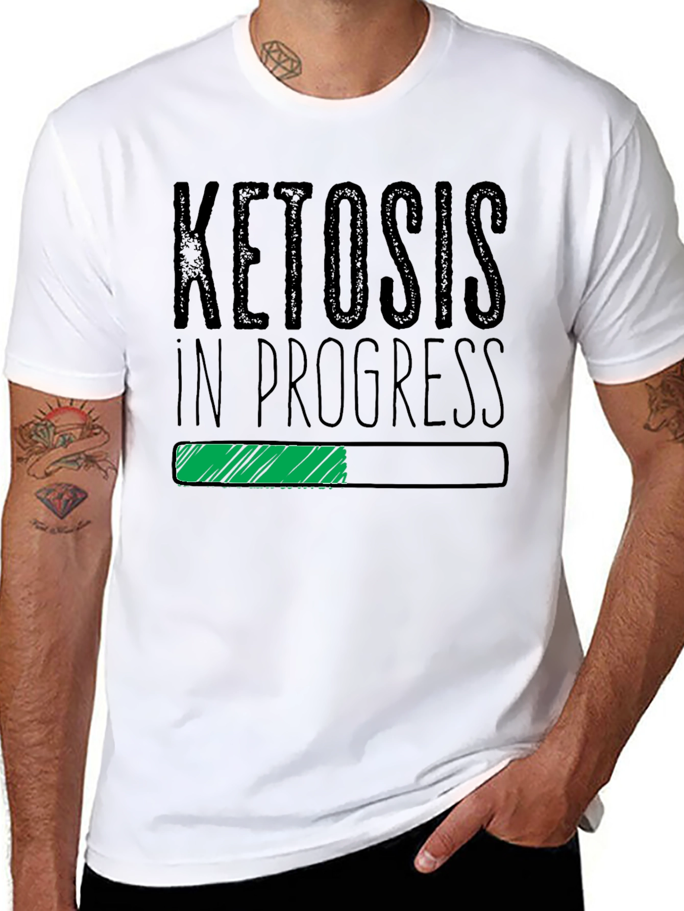 Camiseta Hombre Negra Ketosis In Progress
