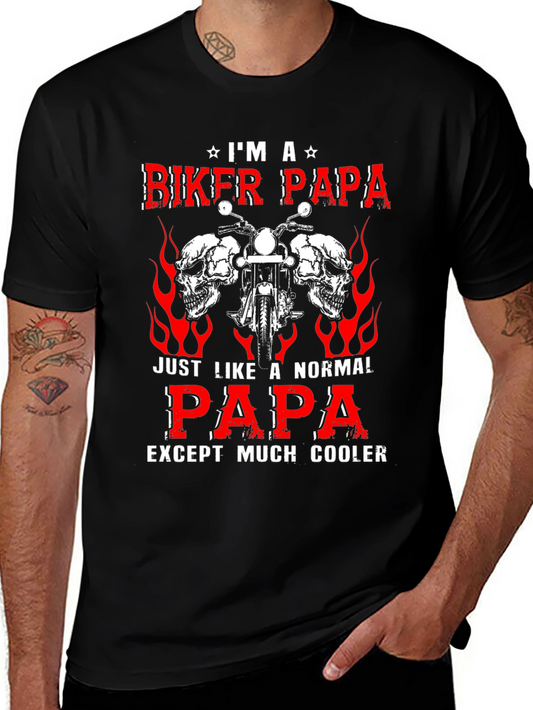 Camiseta Negra Biker Papa Motociclista