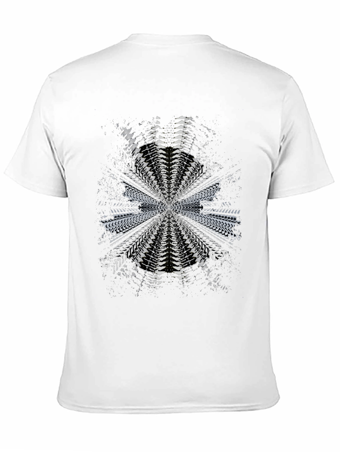 Camiseta Negra con Diseño Abstracto Distorsionado