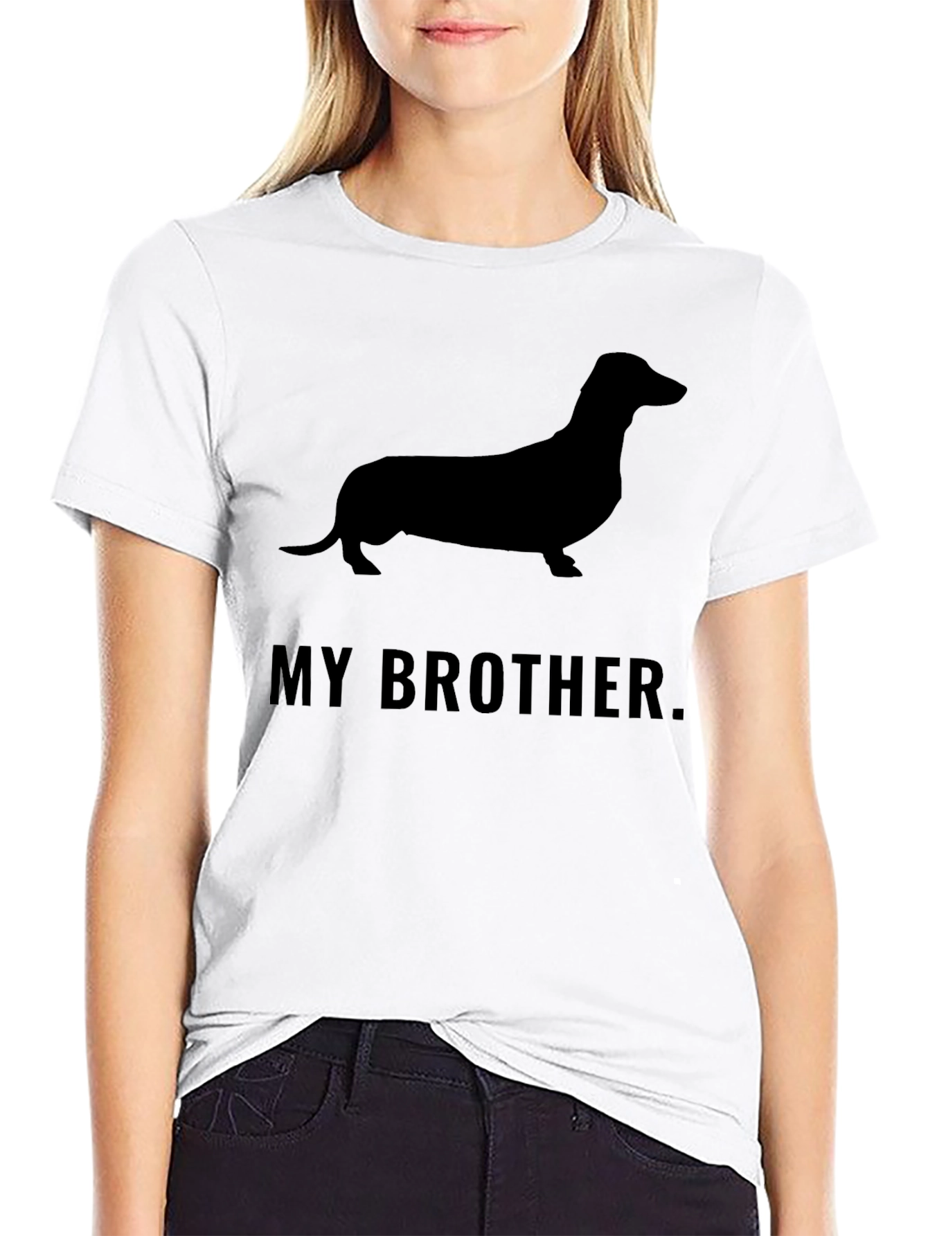 Camiseta Negra Mi Hermano Dachshund