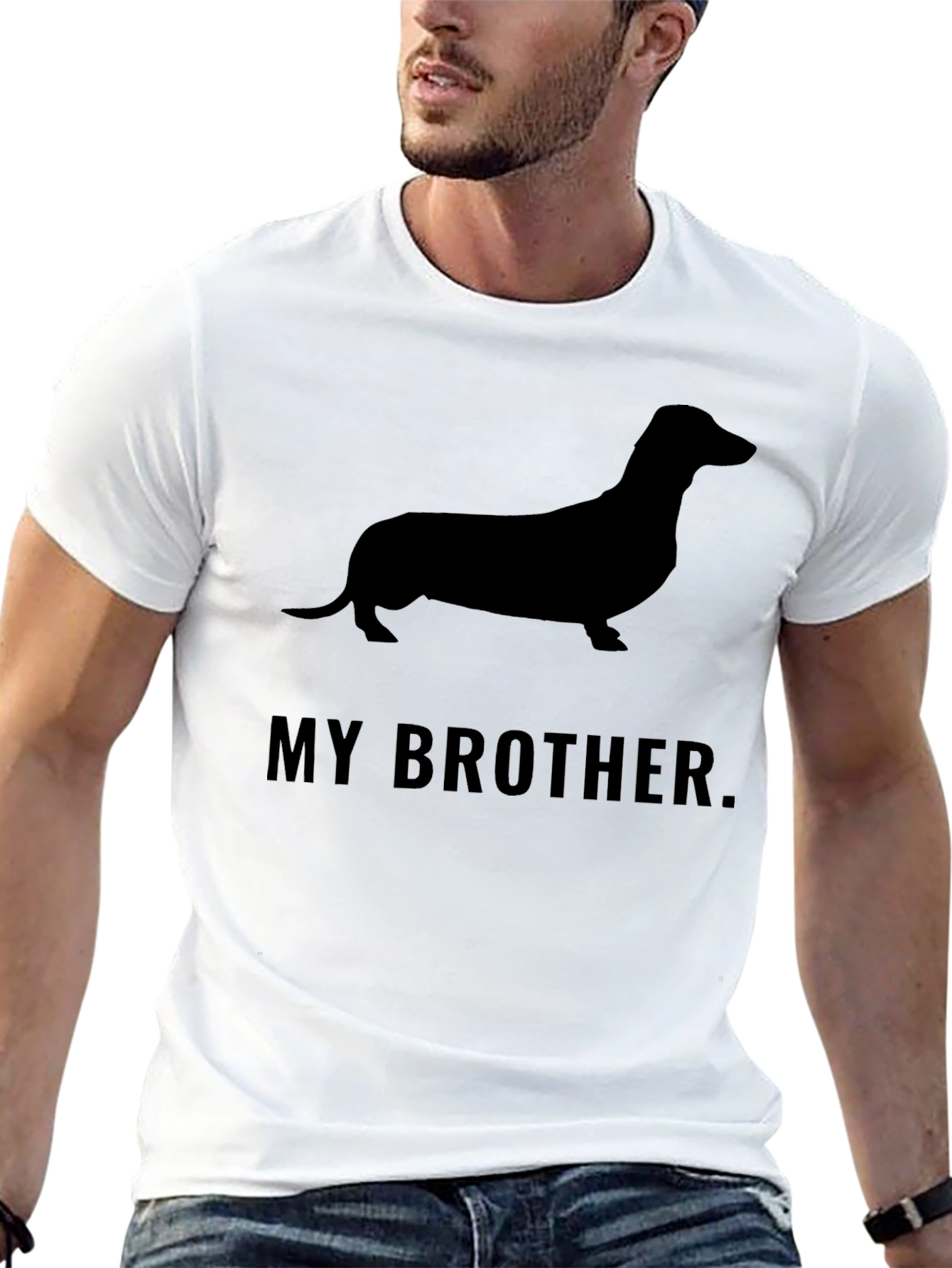 Camiseta Negra Mi Hermano Dachshund