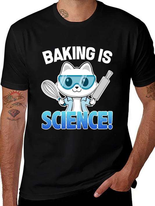 Camiseta Negra Baking is Science para Amantes de la Cocina