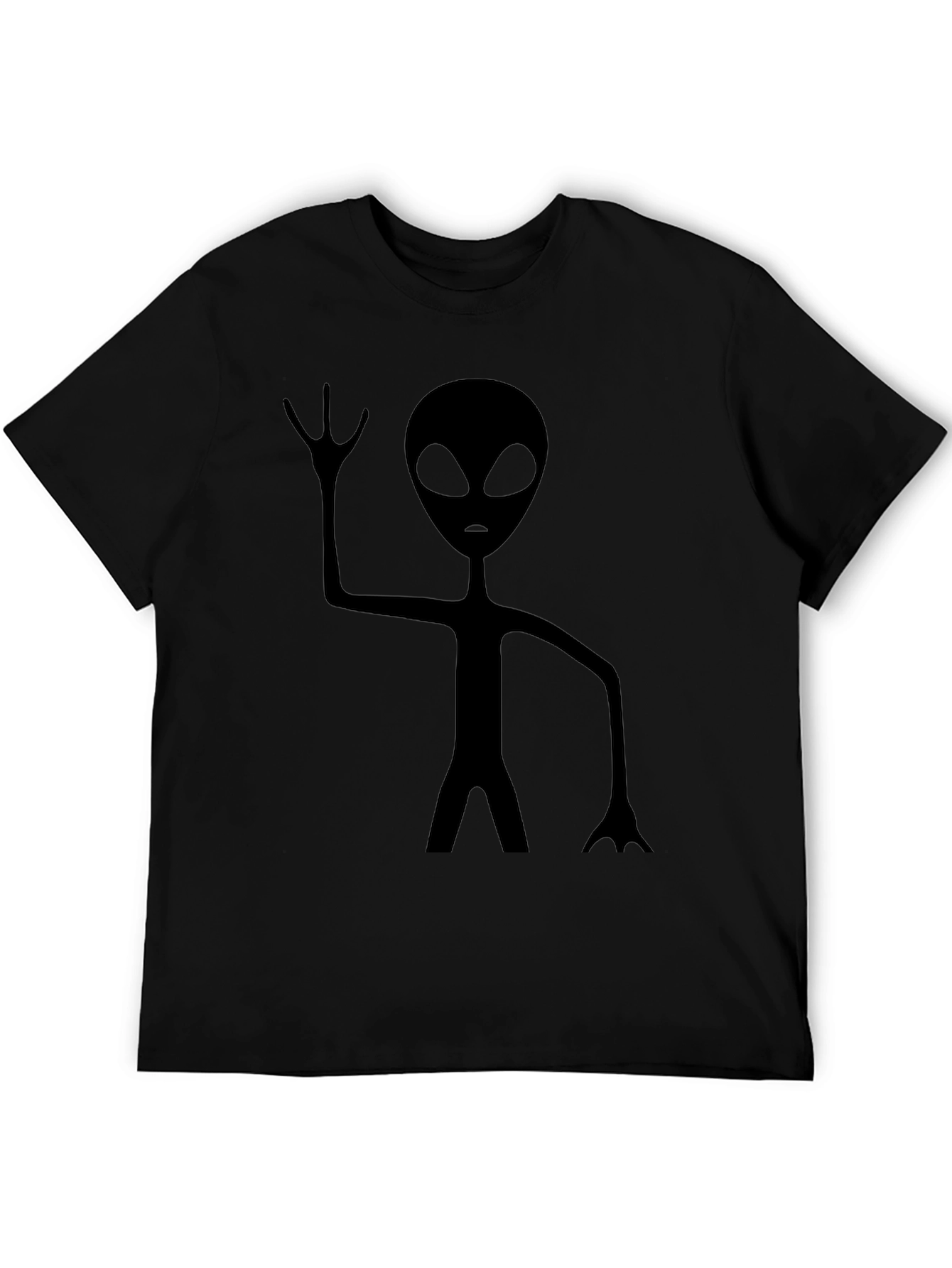 Camiseta Negra con Diseño Alienígena
