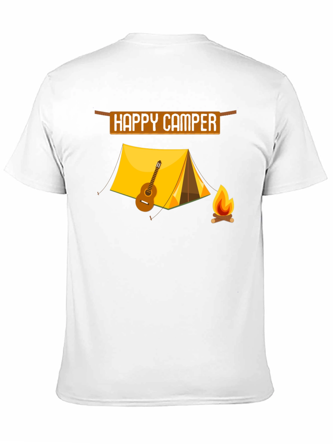 Camiseta Negra Happy Camper con Diseño de Camping