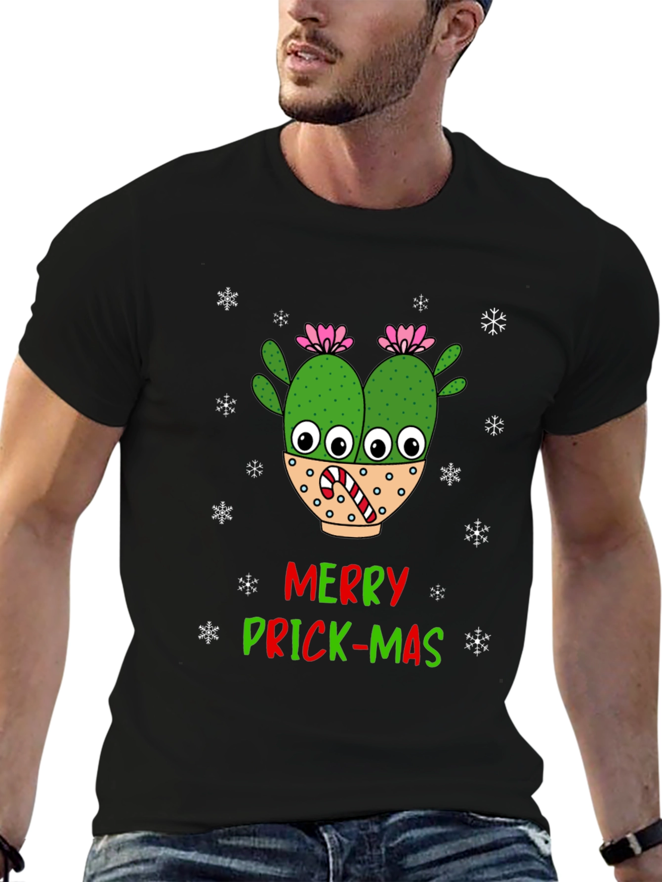 Camiseta Navideña Cactus Merry Prick-Mas