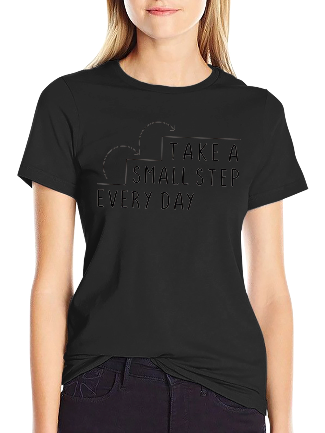 Take A Small Step Every Day Black T-Shirt
