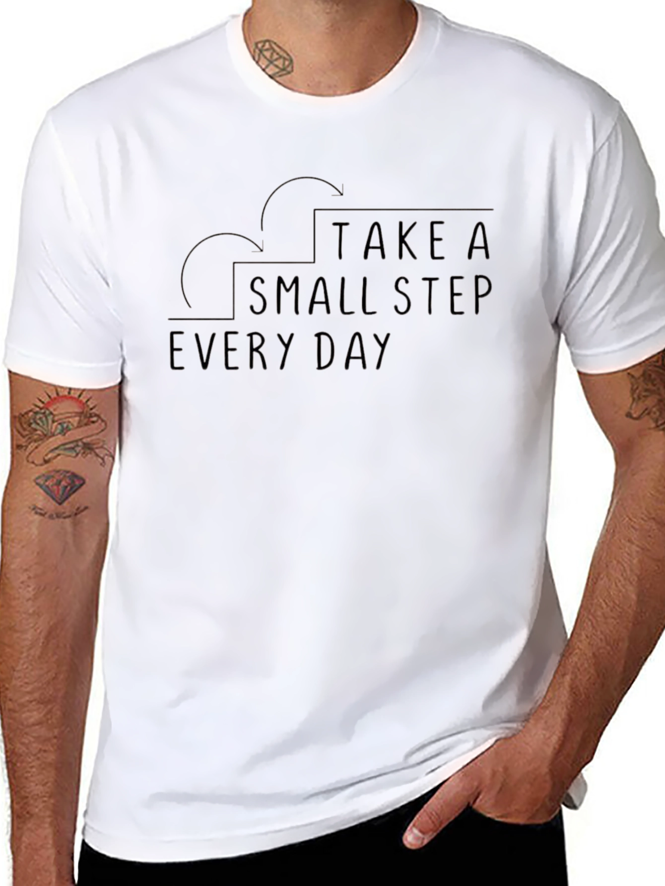 Take A Small Step Every Day Black T-Shirt