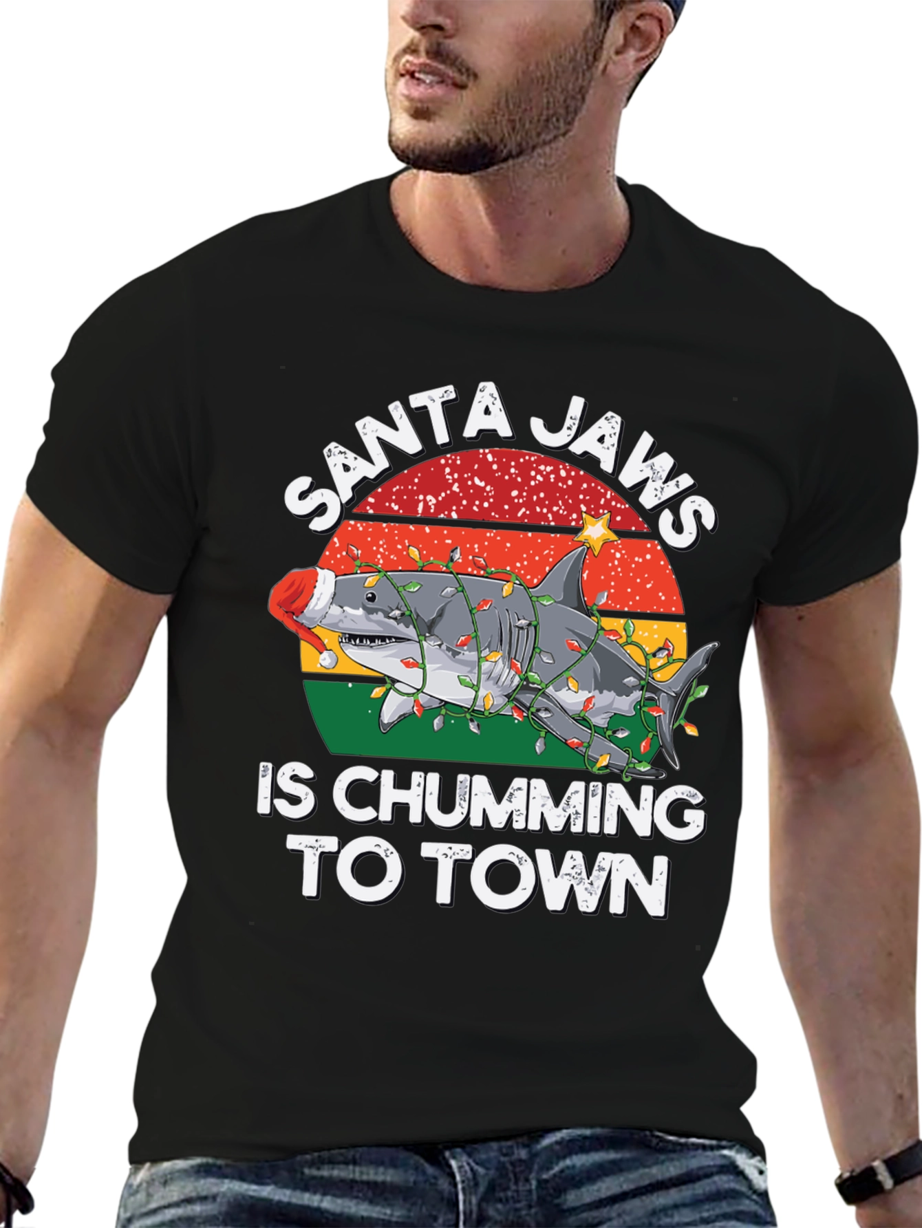 Camiseta Santa Jaws Is Chumming To Town