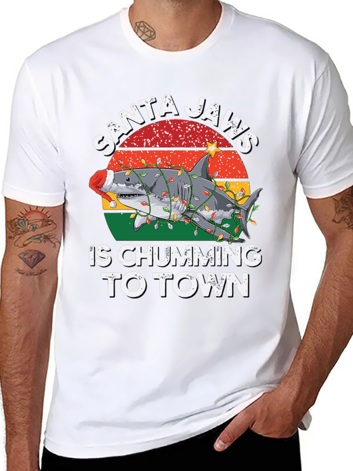 Camiseta Santa Jaws Is Chumming To Town