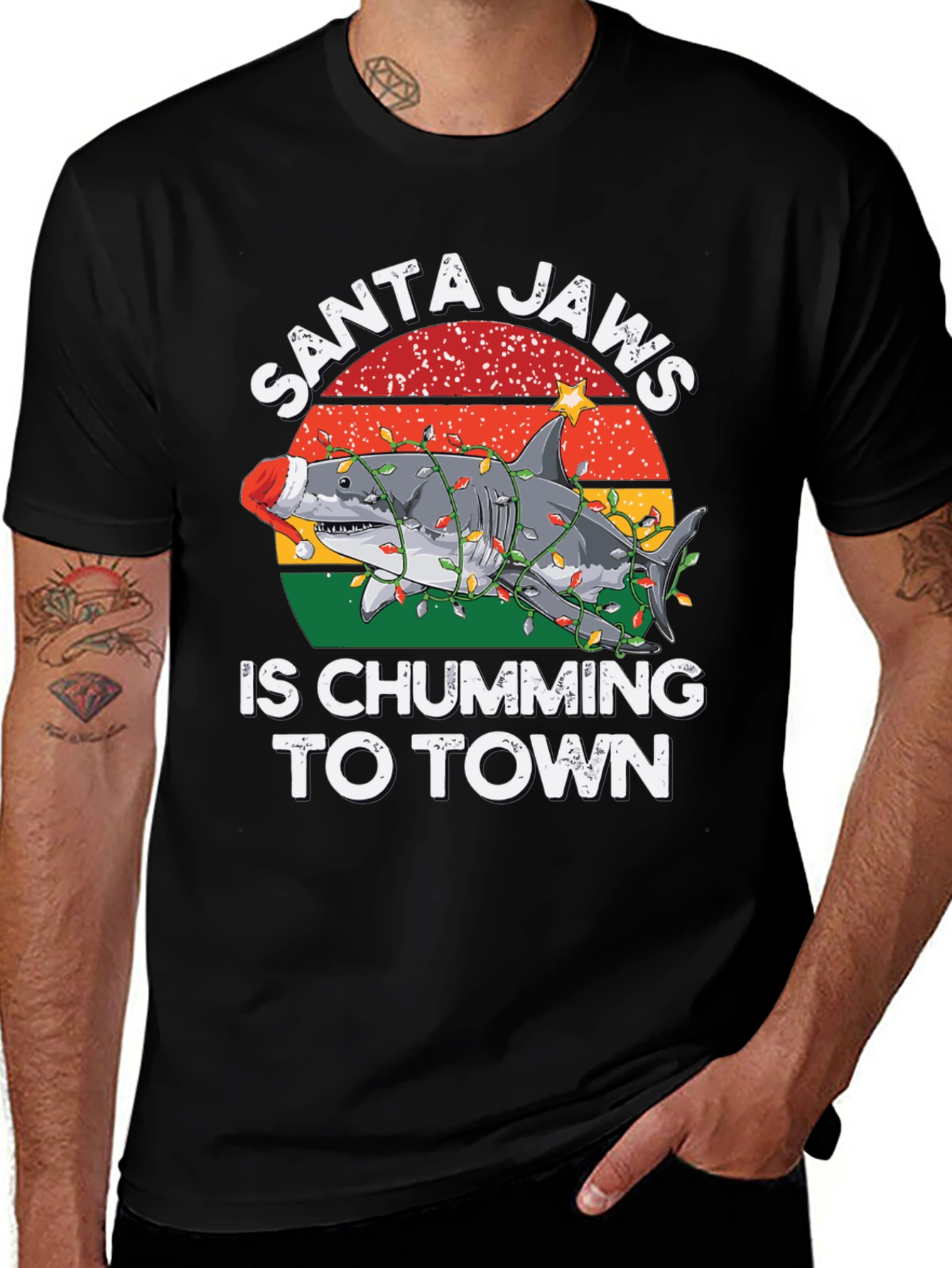 Camiseta Santa Jaws Is Chumming To Town