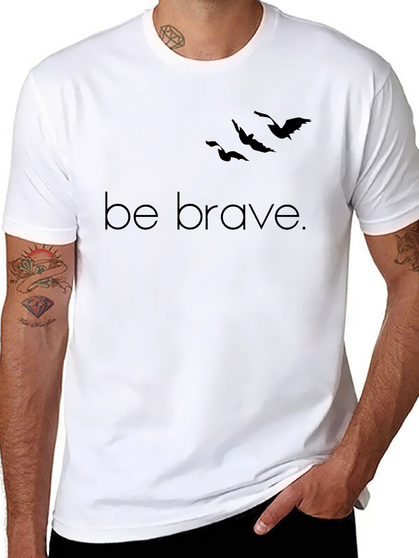 Camiseta Negra Be Brave para Hombre