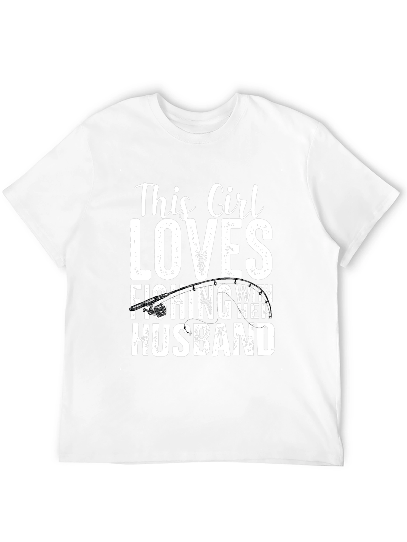 Camiseta Negra Esta Chica AMA Pescar Con Su Marido