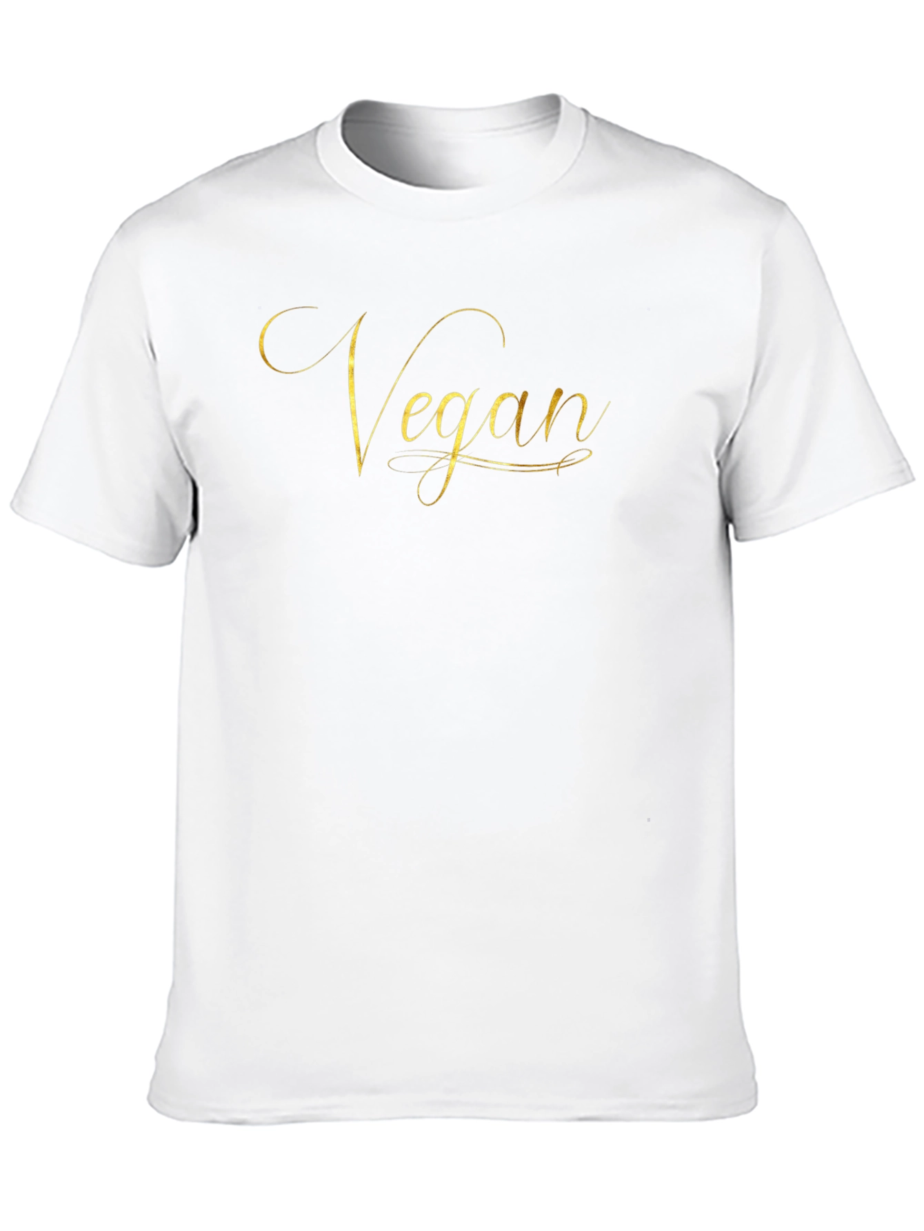 Camiseta Negra Vegana Diseño Dorado Elegante