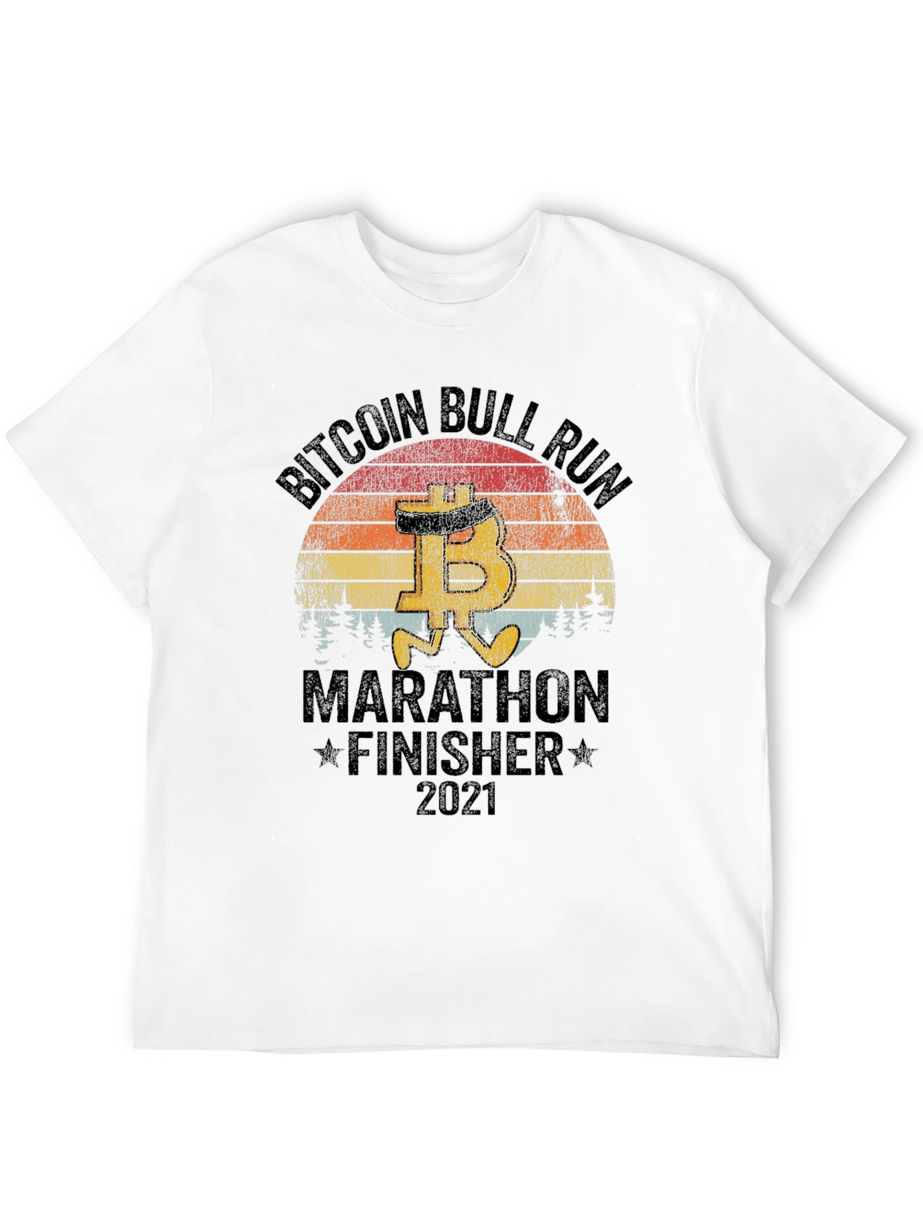 Camiseta Bitcoin Bull Run Marathon Finisher 2021