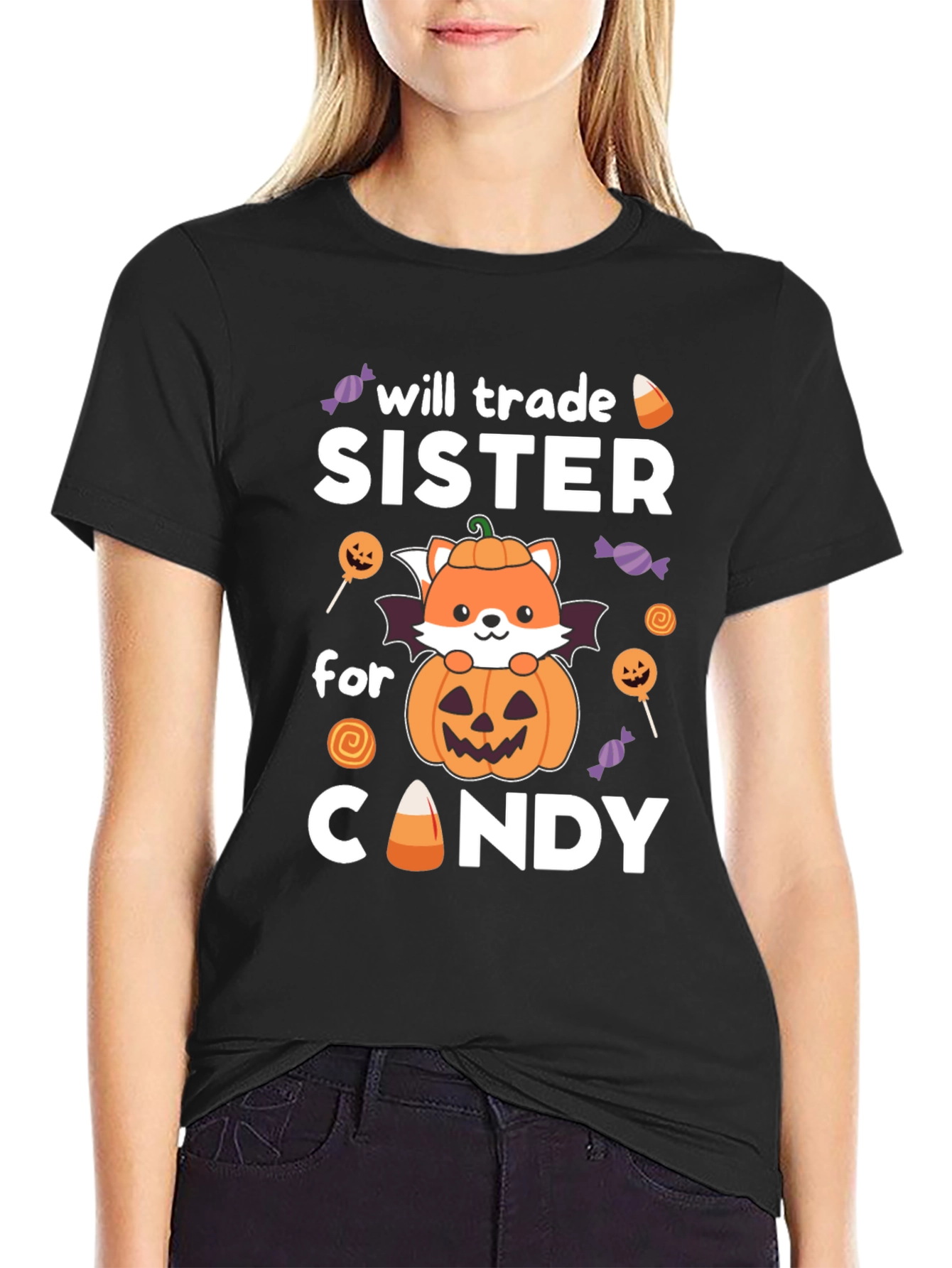 Camiseta Halloween: Cambio Hermana por Dulces