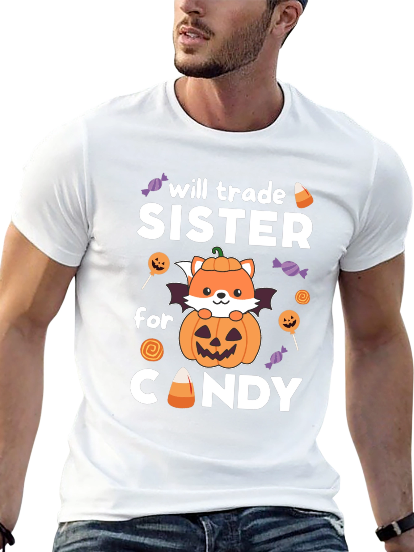 Camiseta Halloween: Cambio Hermana por Dulces