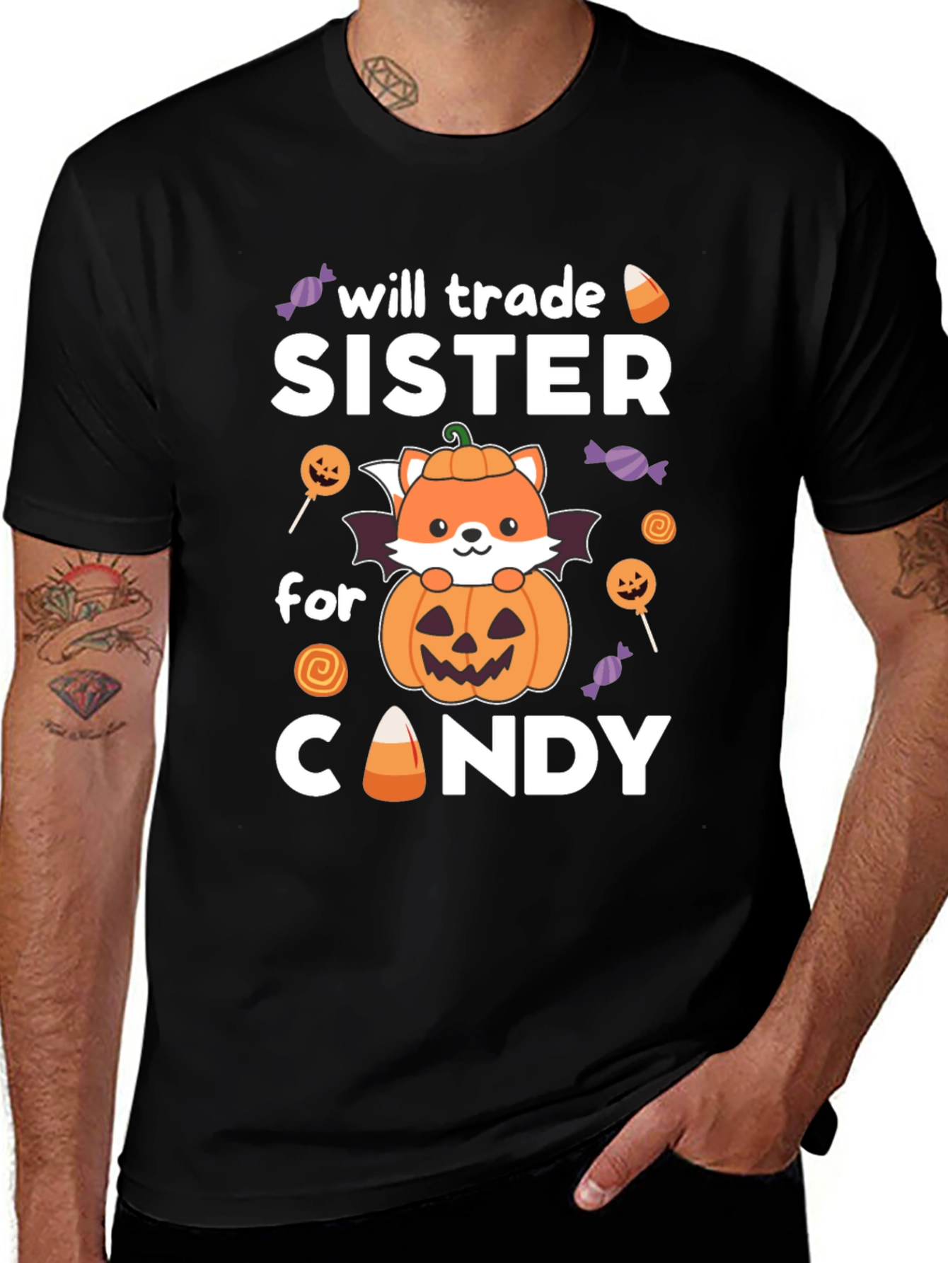 Camiseta Halloween: Cambio Hermana por Dulces