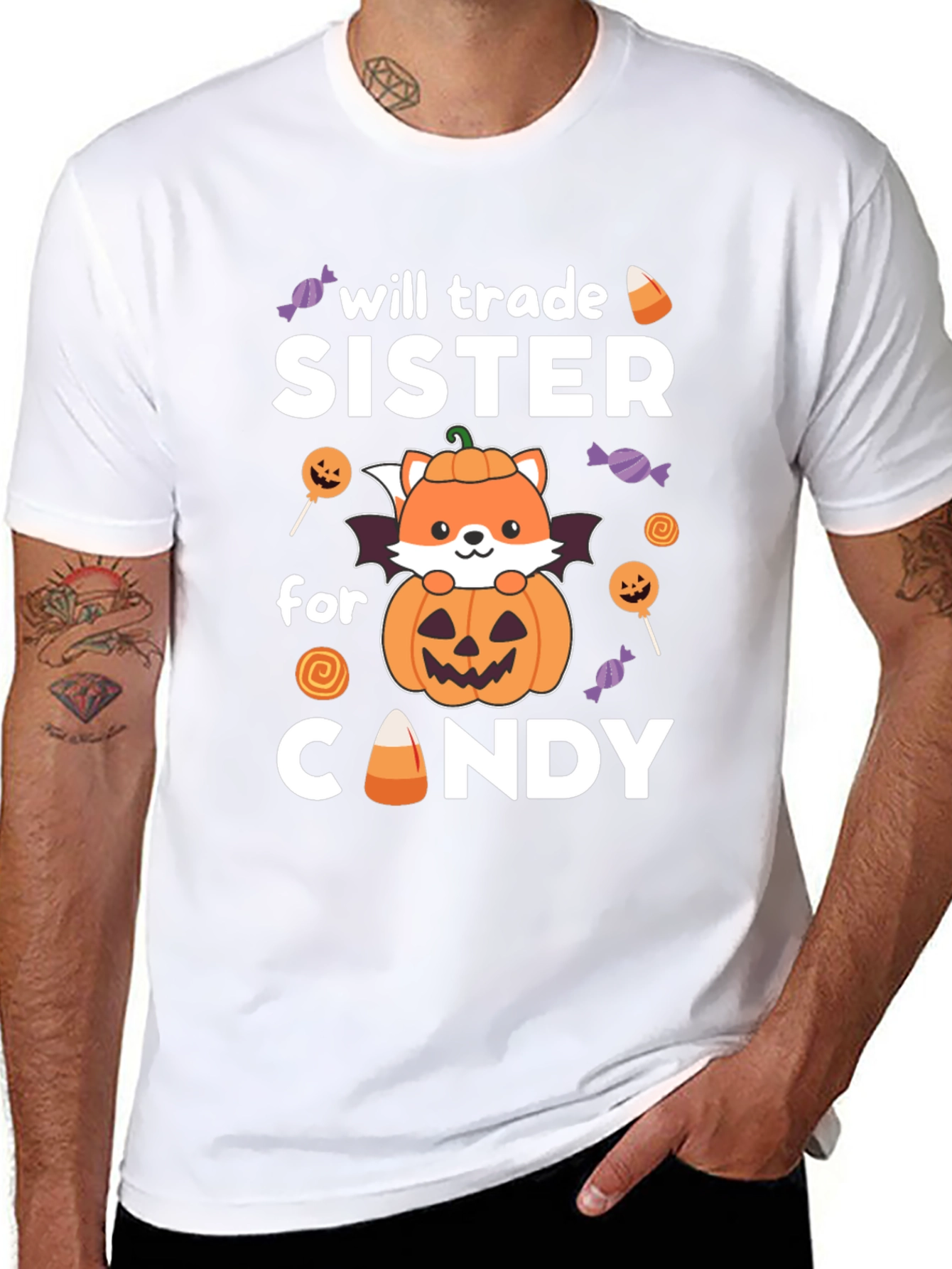 Camiseta Halloween: Cambio Hermana por Dulces