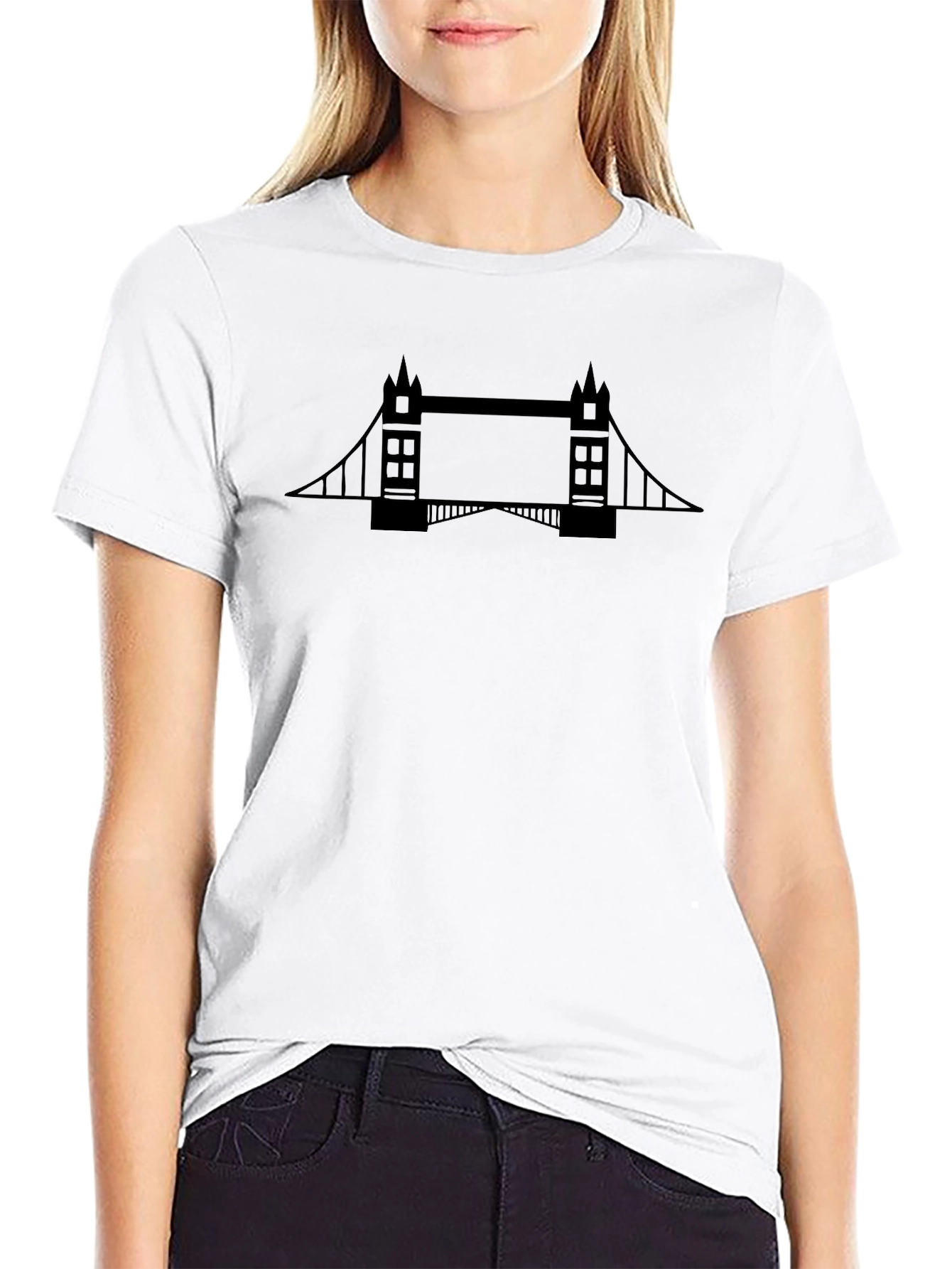 Camiseta Hombre Negra Puente de Londres Diseño Gráfico
