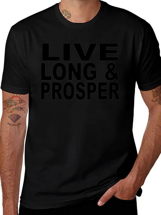 Camiseta Negra: Vive Largo y Prospera - Estilo Casual