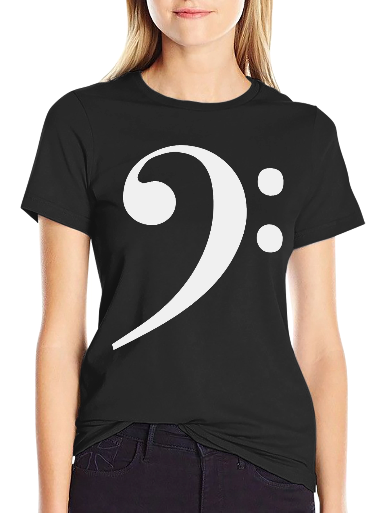 Camiseta Negra Clave de Fa Música