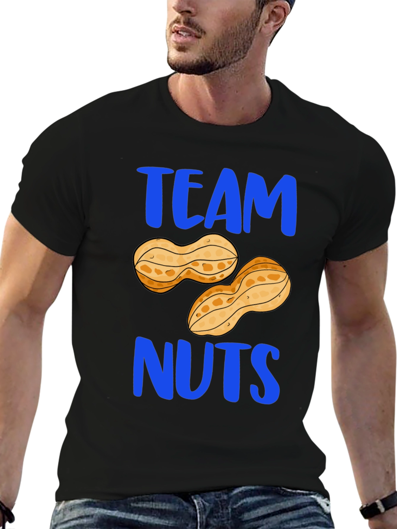Camiseta Hombre Negra Team Nuts Divertida