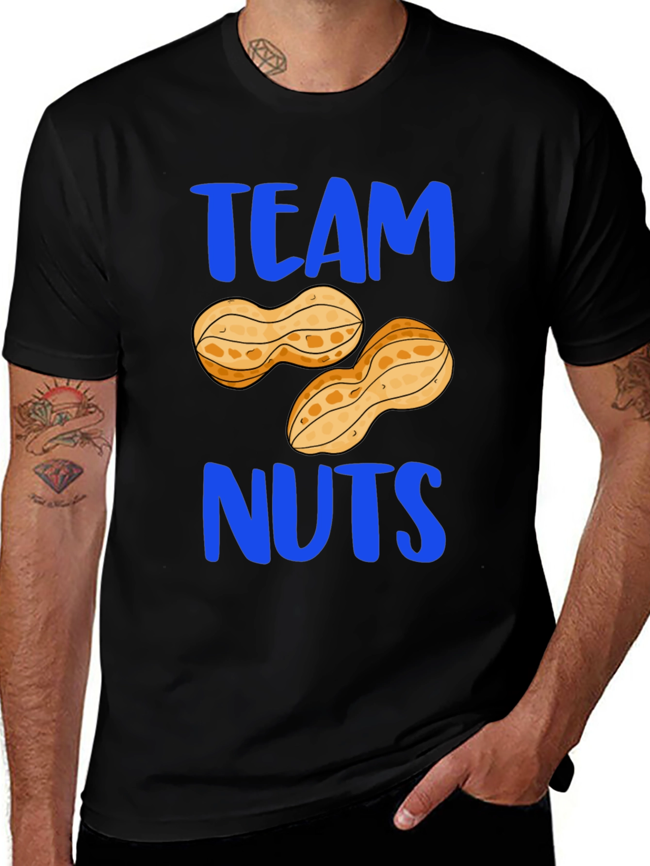 Camiseta Hombre Negra Team Nuts Divertida