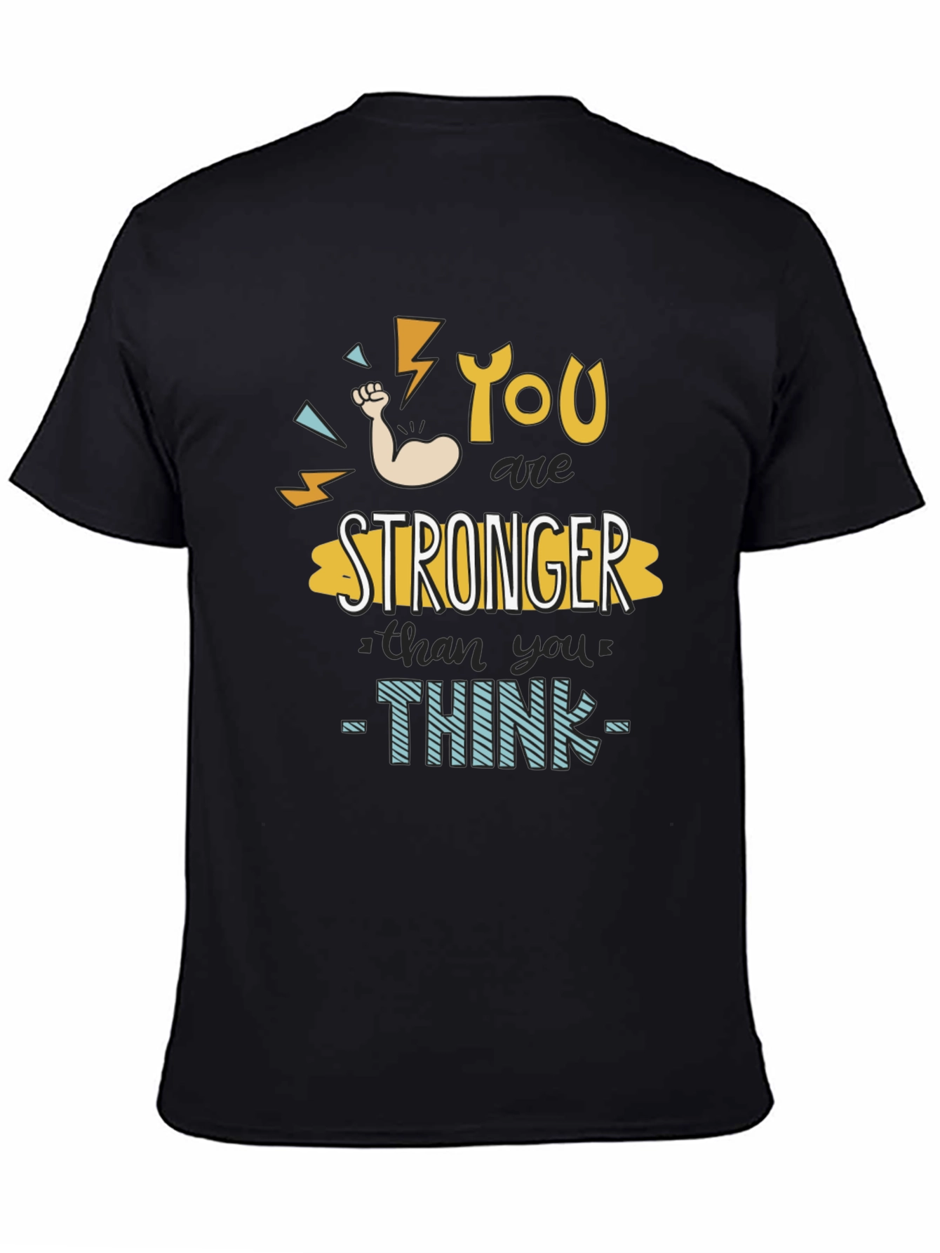 Camiseta Negra Motivacional Eres Más Fuerte