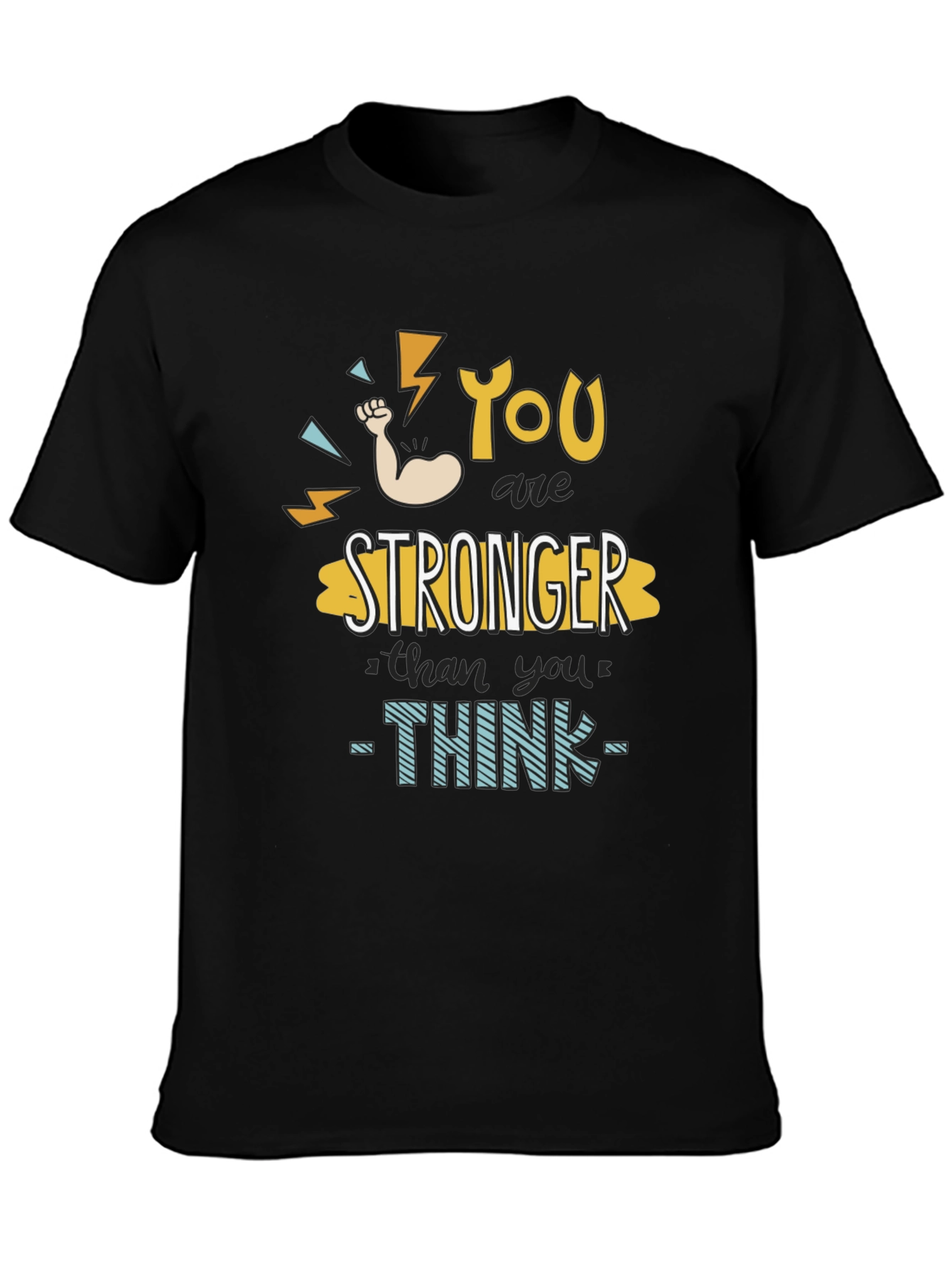 Camiseta Negra Motivacional Eres Más Fuerte