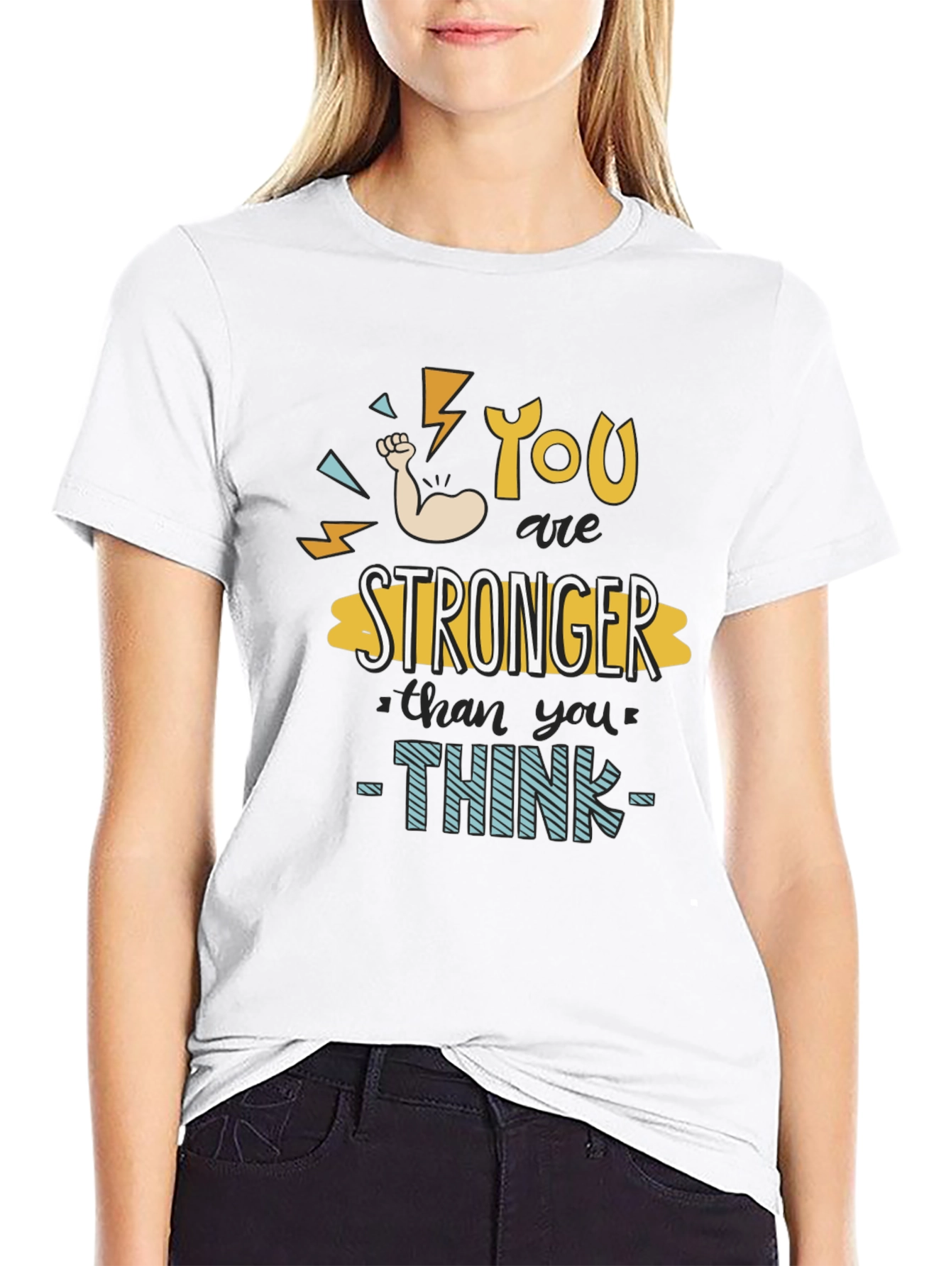 Camiseta Negra Motivacional Eres Más Fuerte