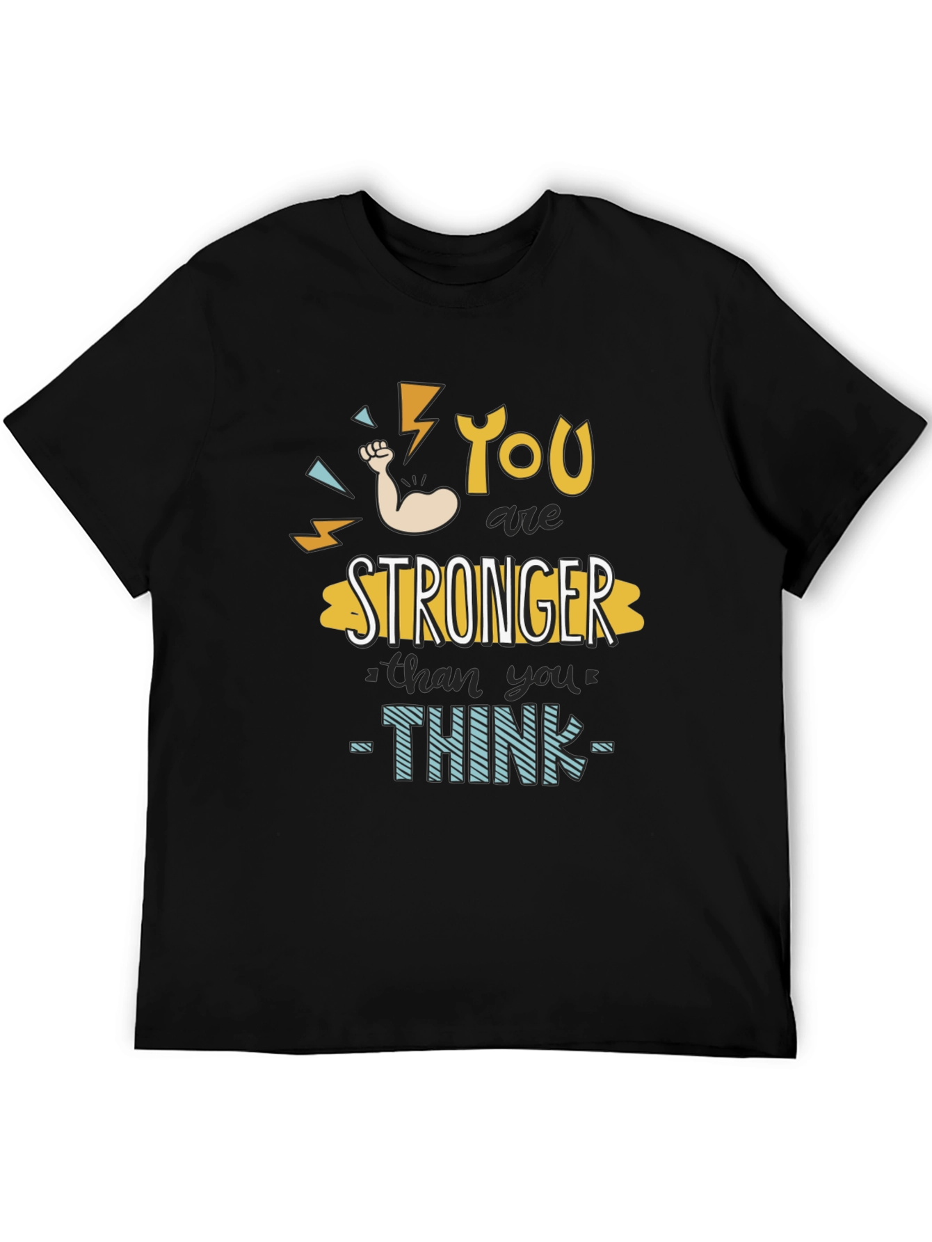 Camiseta Negra Motivacional Eres Más Fuerte
