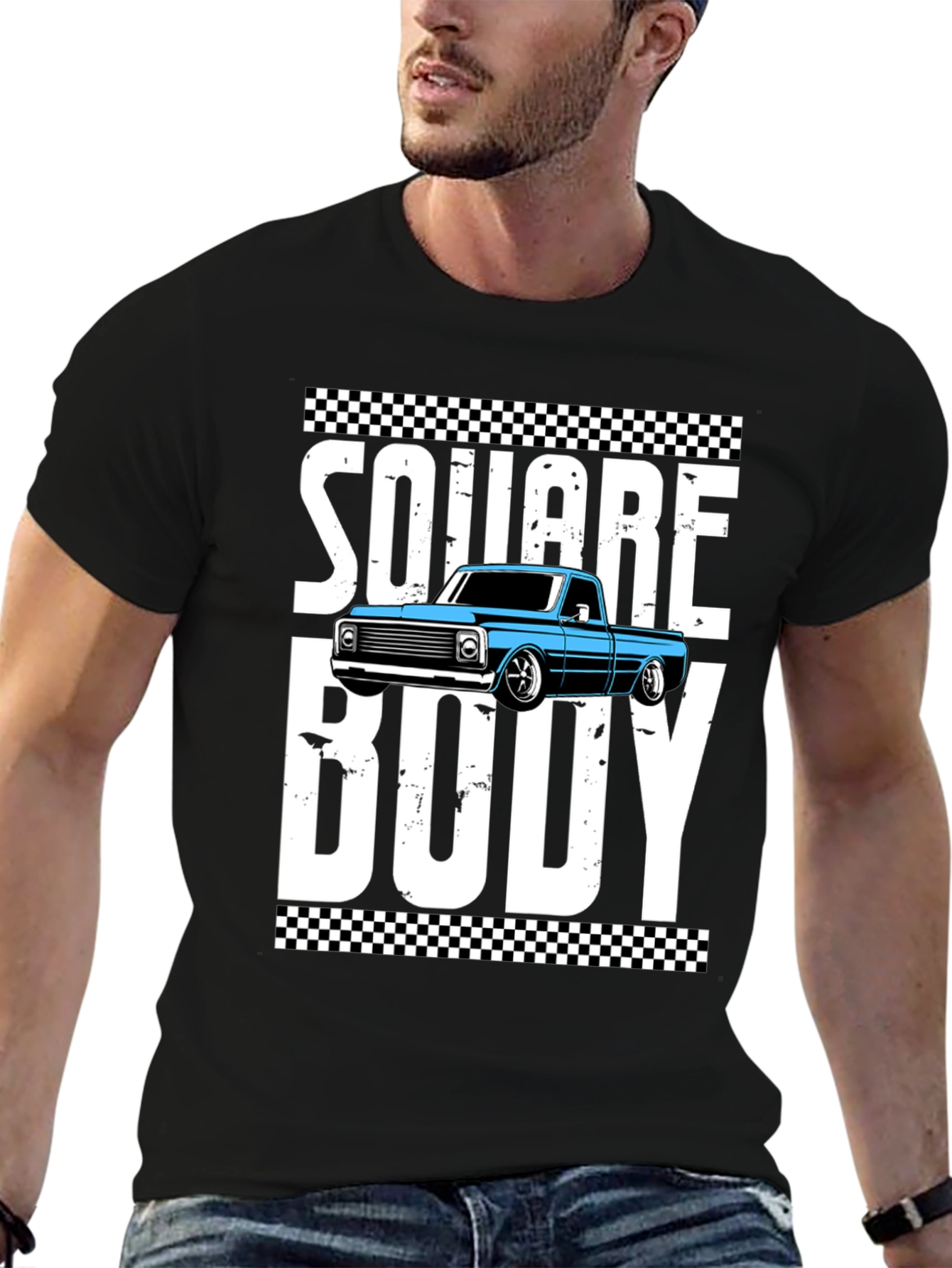 Camiseta Hombre Square Body Coche Clásico