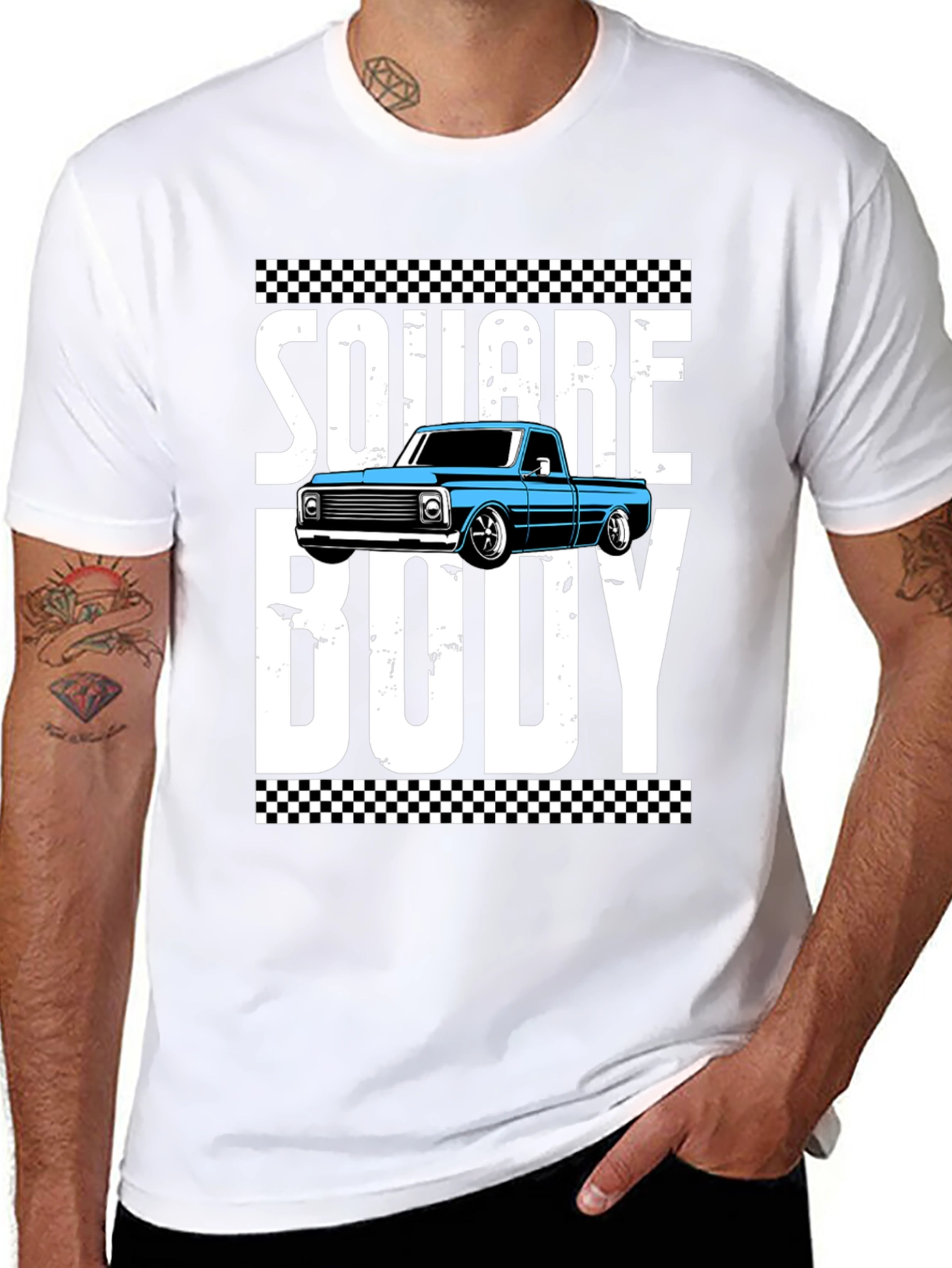 Camiseta Hombre Square Body Coche Clásico