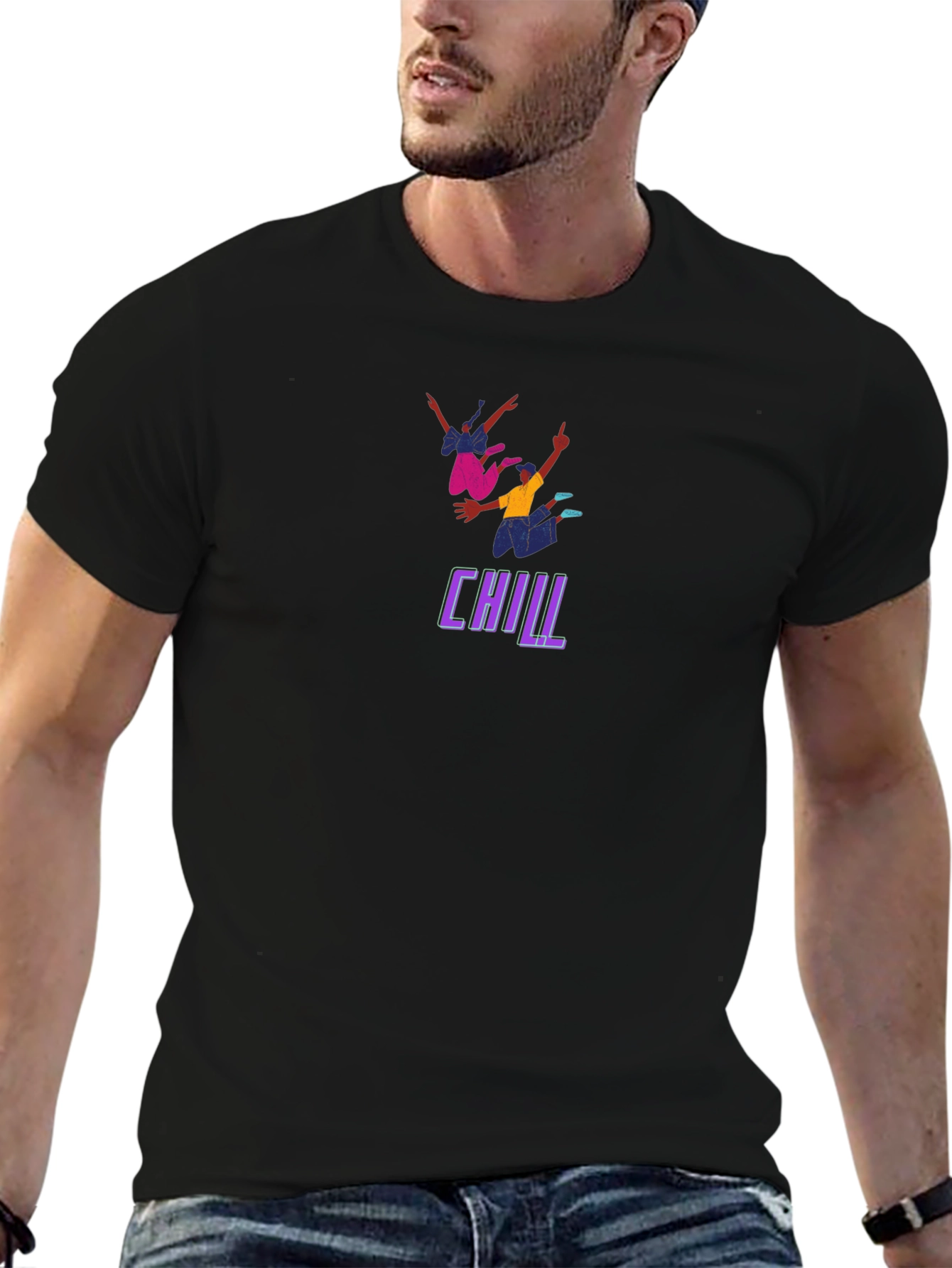 Camiseta Negra Chill para Hombre