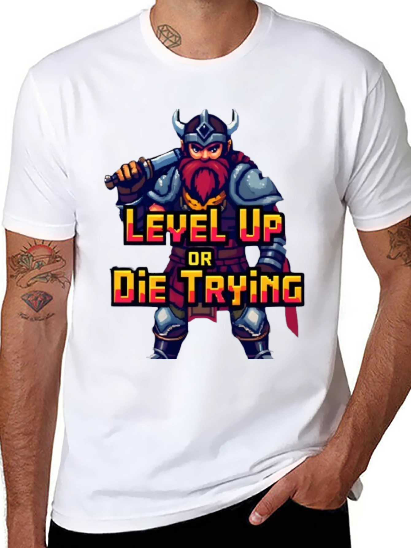 Camiseta Gamer: Sube de Nivel o Muere Intentándolo