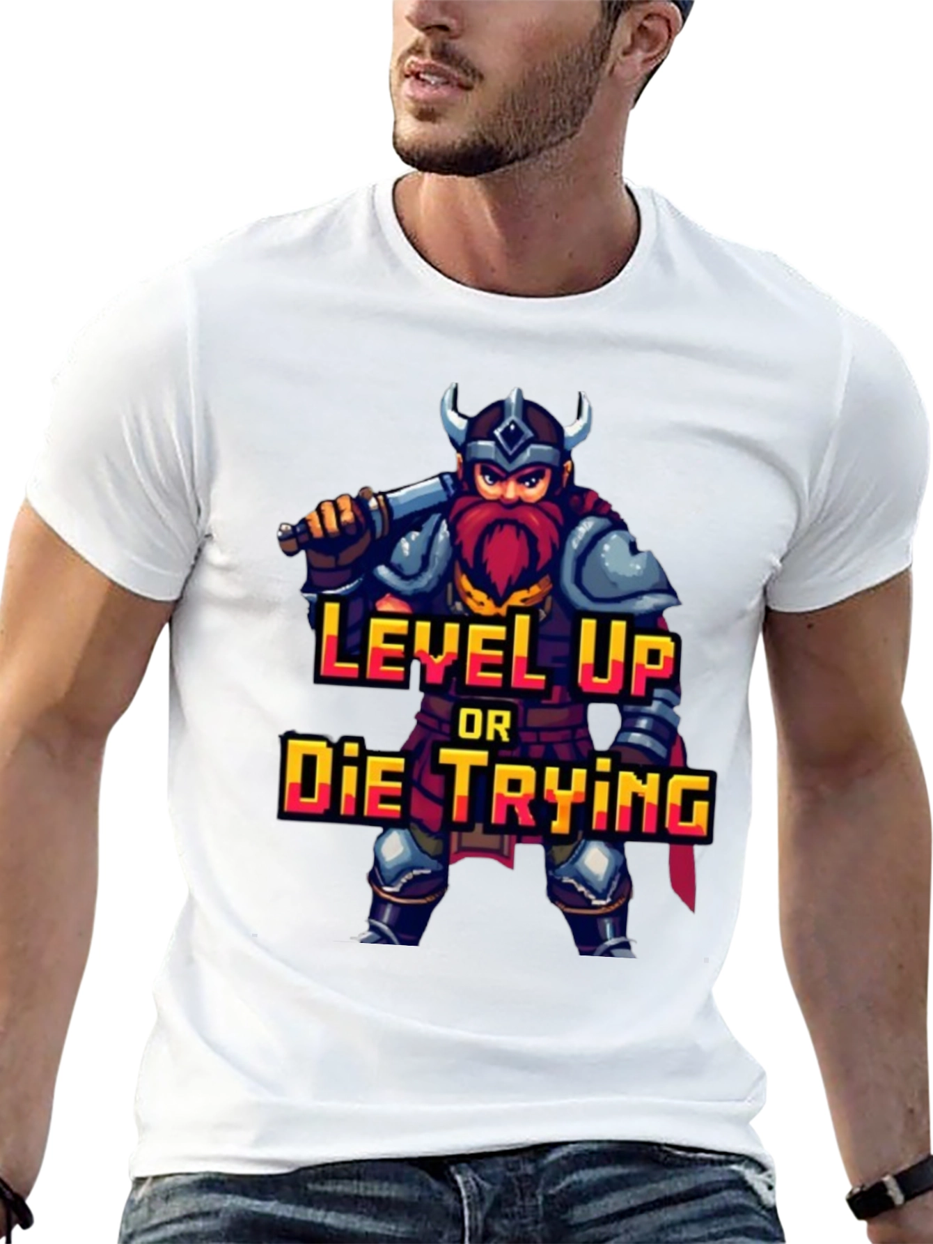 Camiseta Gamer: Sube de Nivel o Muere Intentándolo